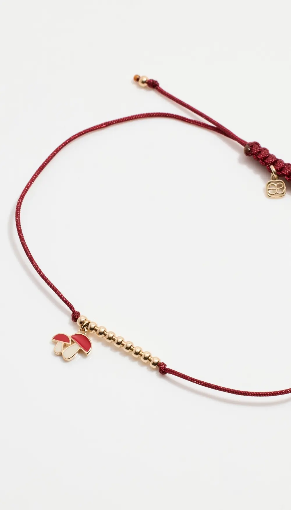 Sydney Evan Mini Enamel Mushroom Cord Bracelet