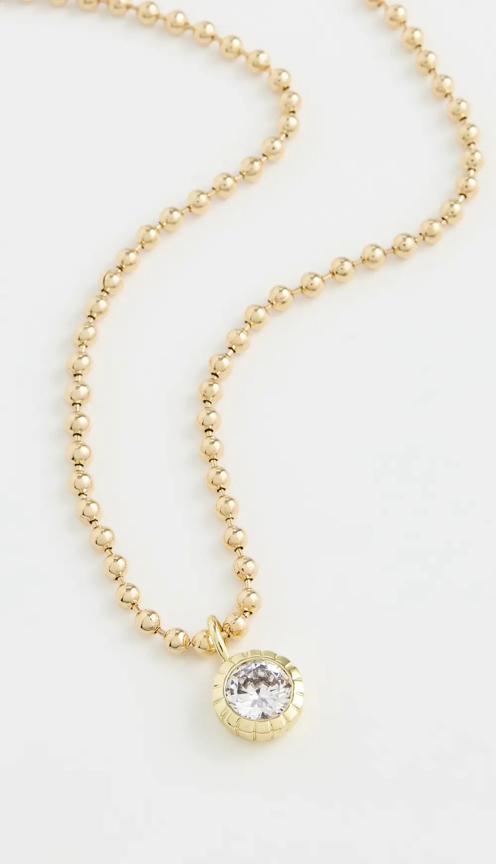 Alexa Leigh Round Bezel Ball Chain Necklace