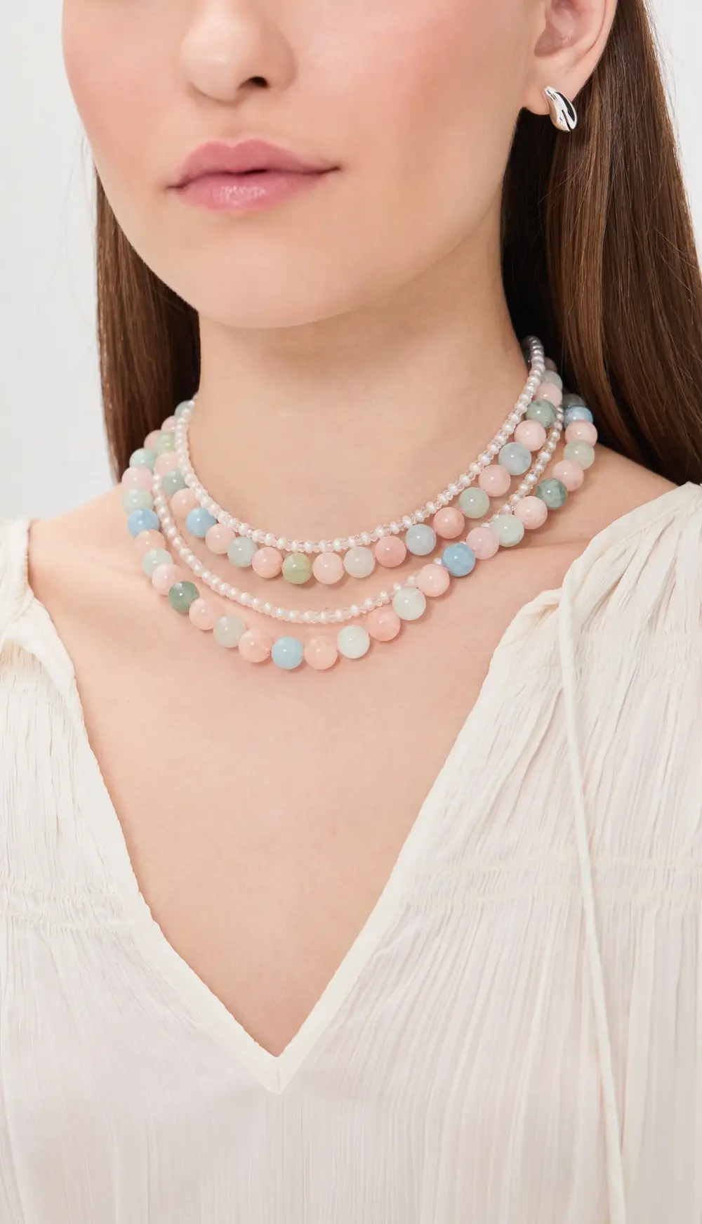 JIA JIA 14k Morganite Double Long Sphere Necklace