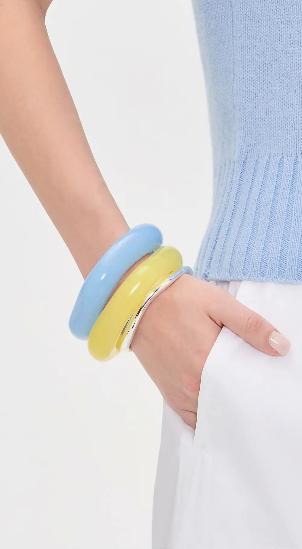 Madewell Sculptural Resin Bangle Bracelet Set