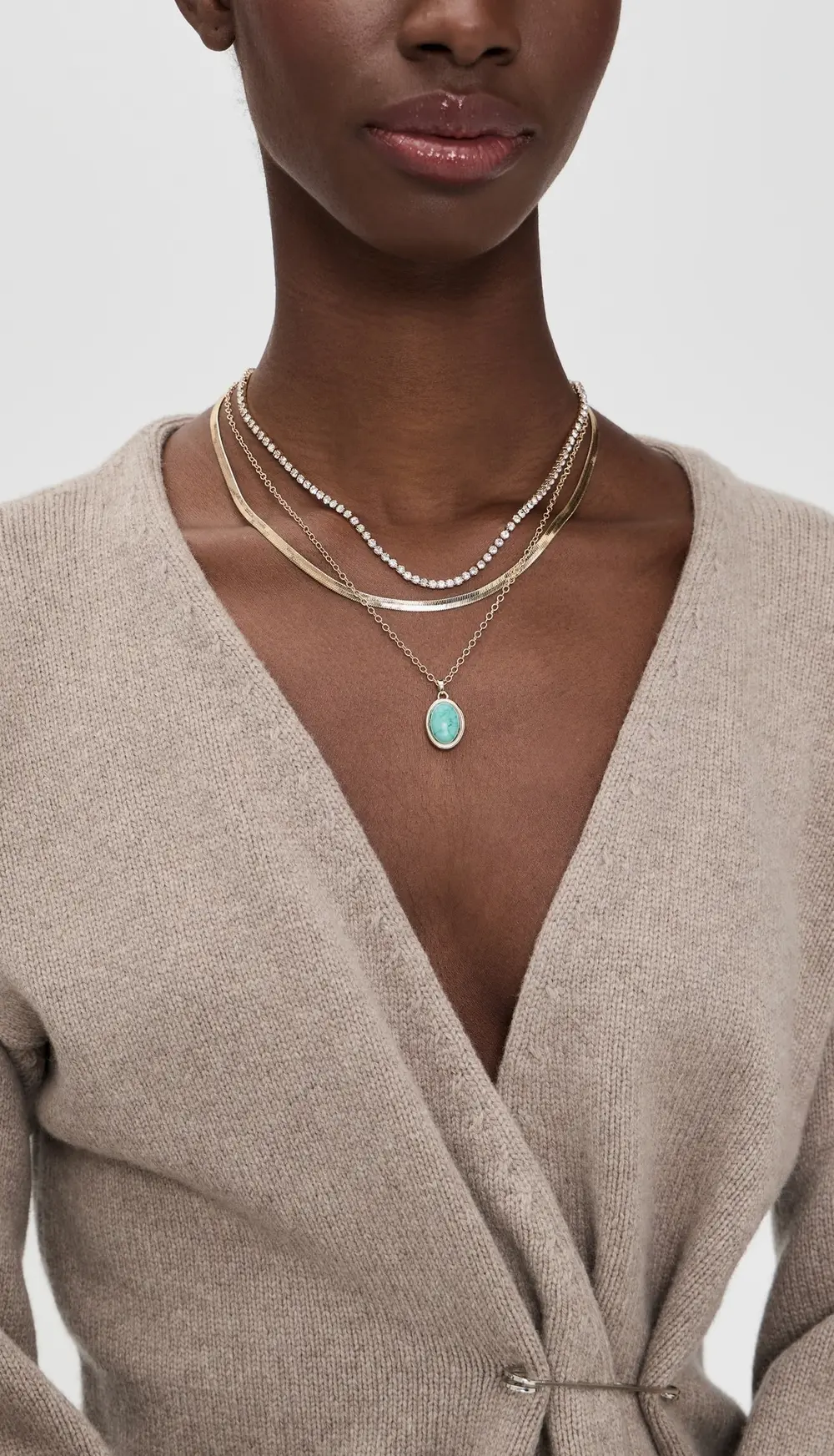 Ettika Crystal Halo Layered Necklace