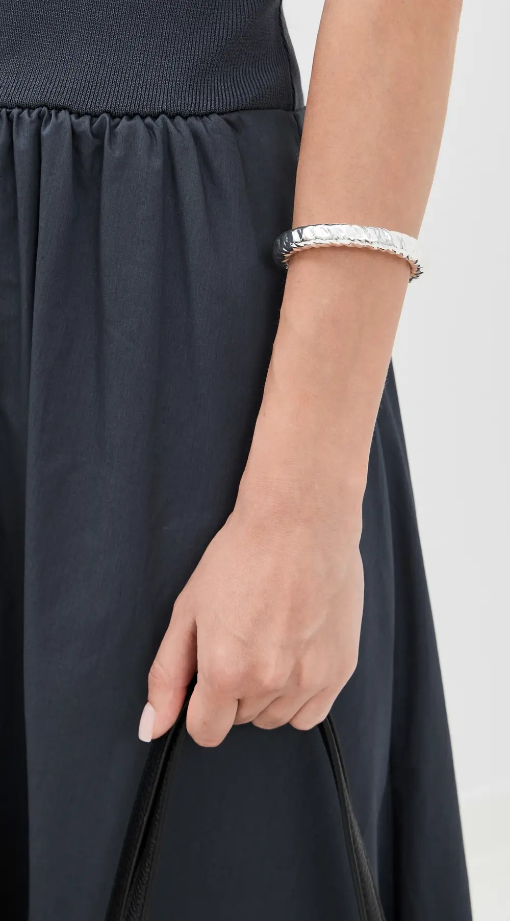 By Adina Eden Molten Texture Gold Cuff Bangle