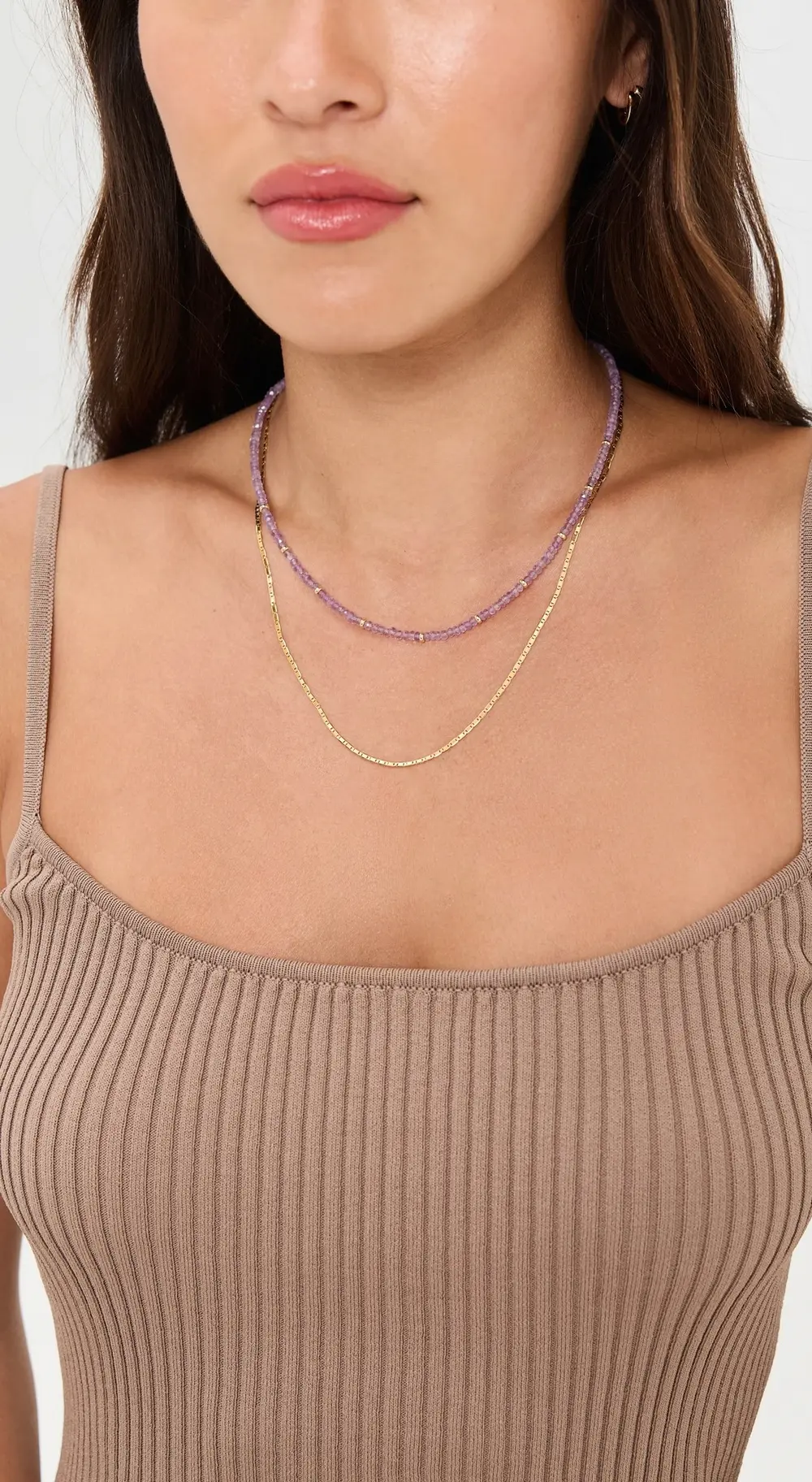 EF Collection 14k Amethyst Birthstone Bead Necklace