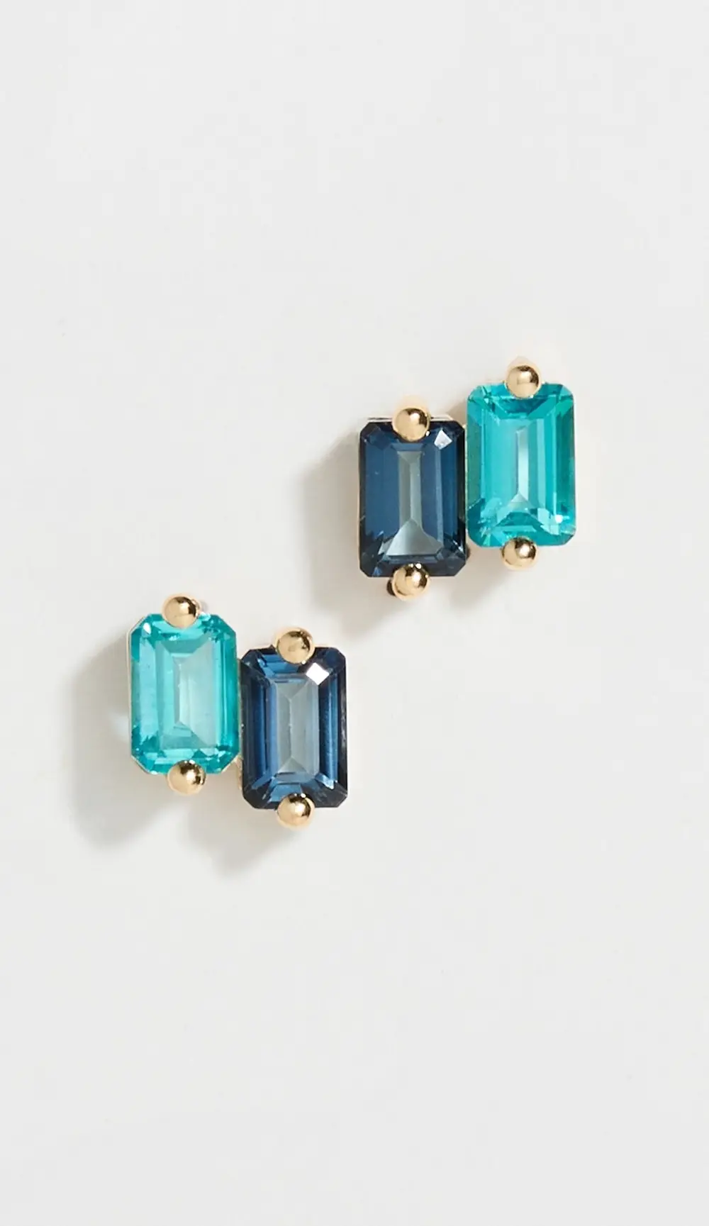 Kalan by Suzanne Kalan 14k Ann Emerald Cut Dark Blue Ombre Earrings