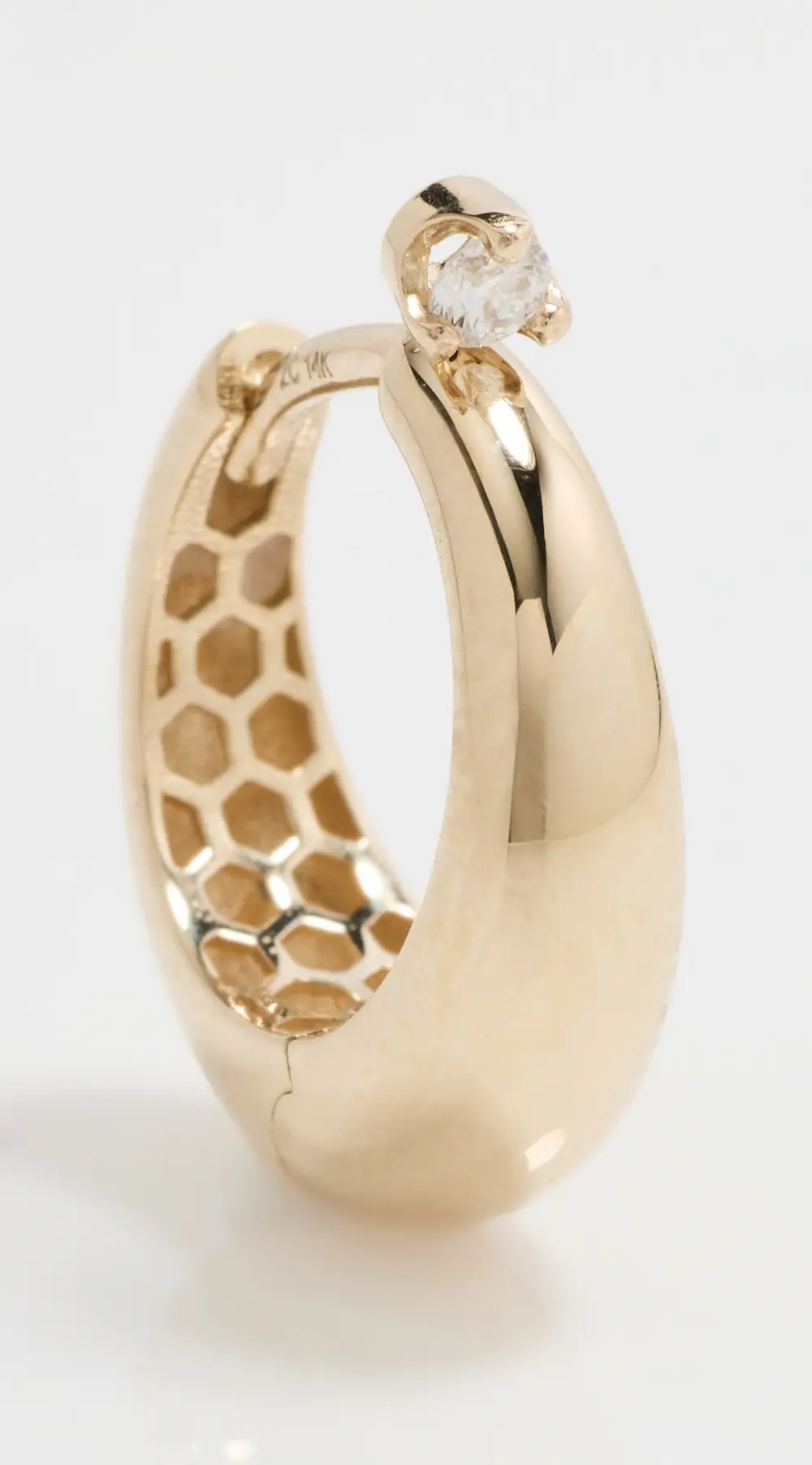 Zoe Chicco 14k Gold Tapered Hinged Diamond Hoops