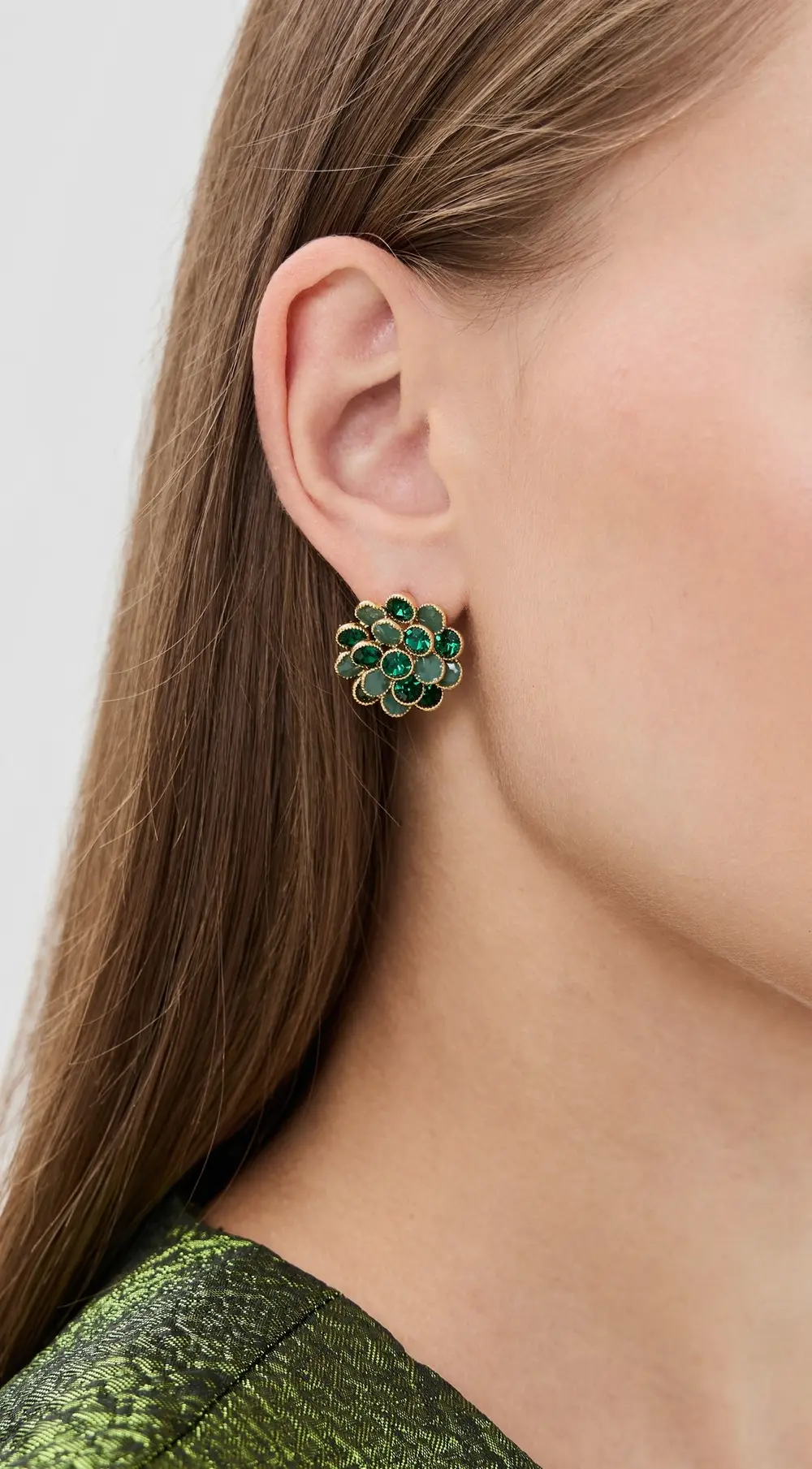 By Adina Eden Colored Beaded Flower Stud Earrings