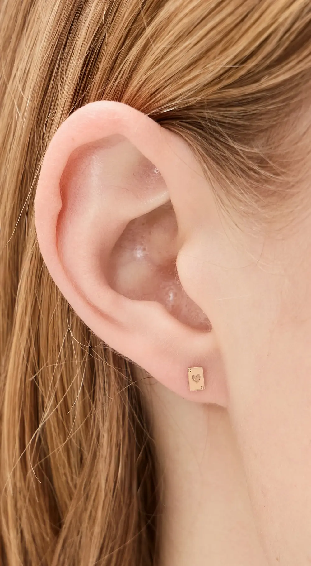 Zoe Chicco 14k Gold Itty Bitty Queen of Hearts Stud Earring