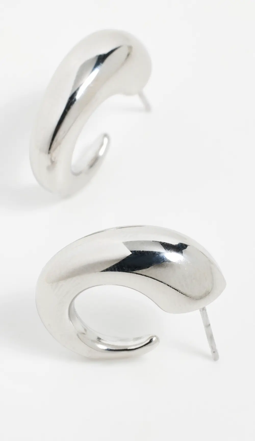 By Adina Eden Solid Bubble Elongated Hoop Earrings