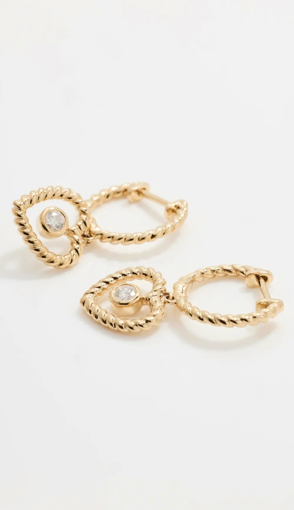 Ariel Gordon Jewelry 14k Twine Heart Diamond Huggies