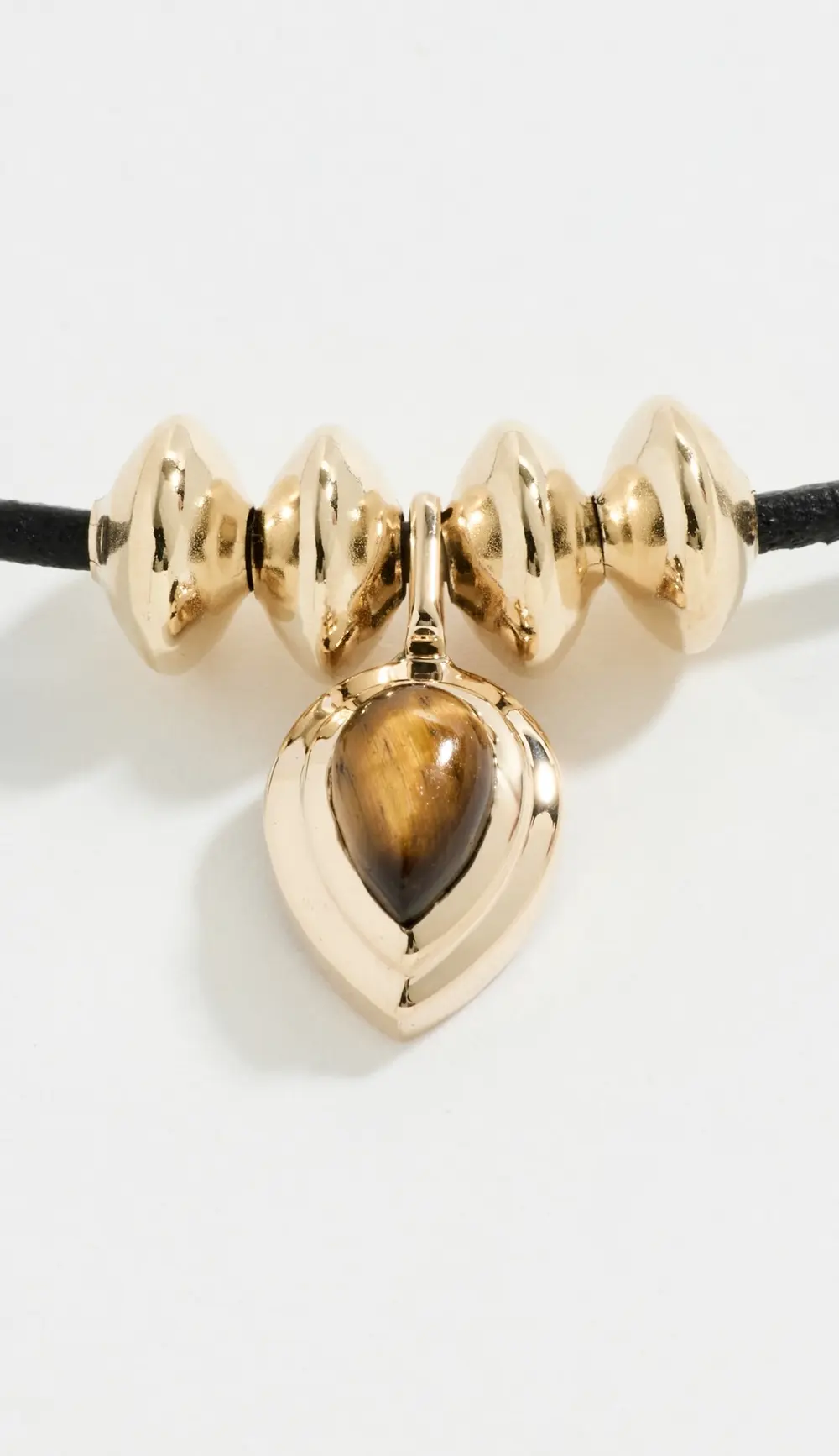 Zoe Chicco 14k Gold Tigers Eye Teardrop Pendant Necklace