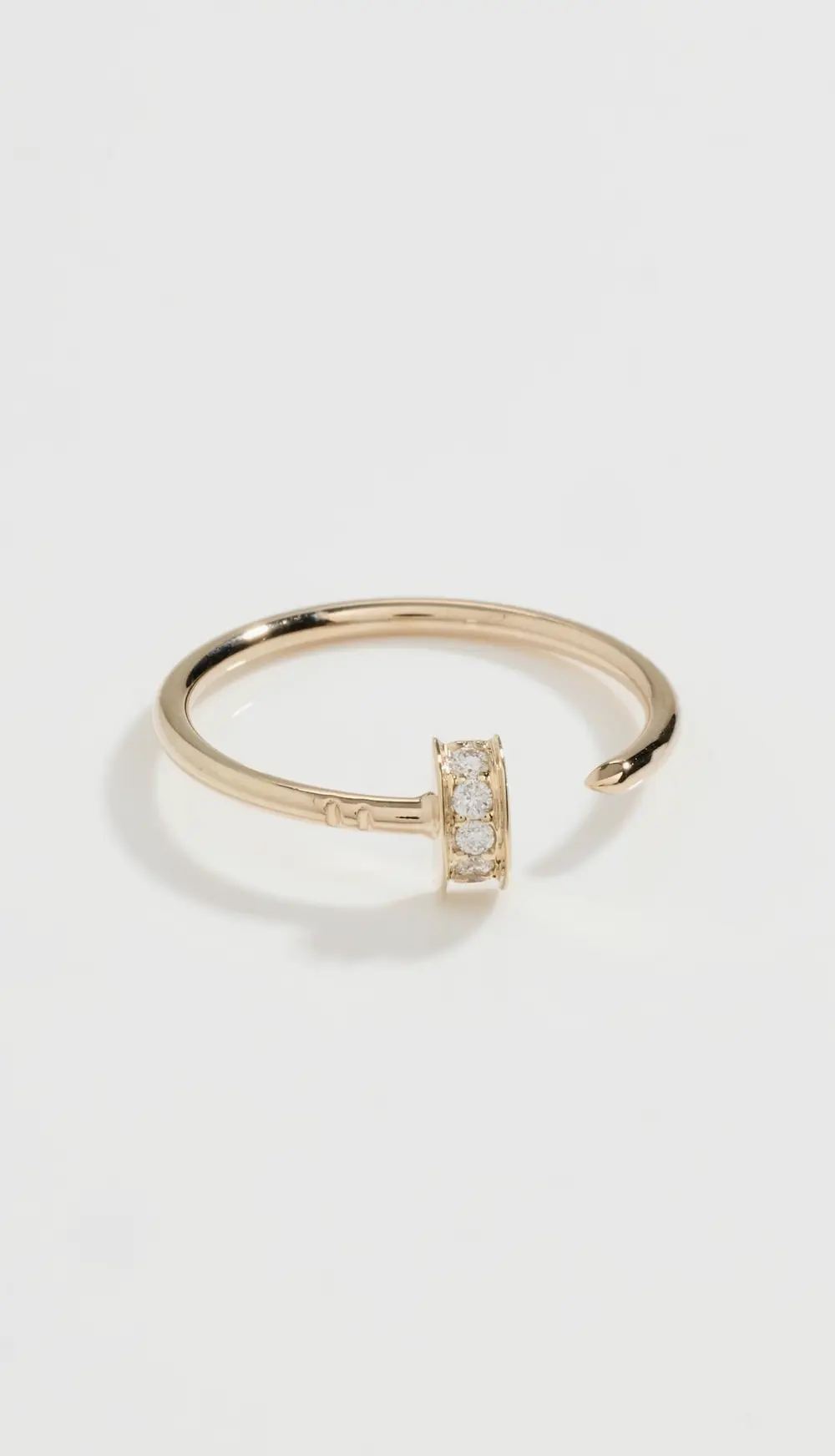 Zoe Chicco 14k Gold with Pave Nail Open Ring