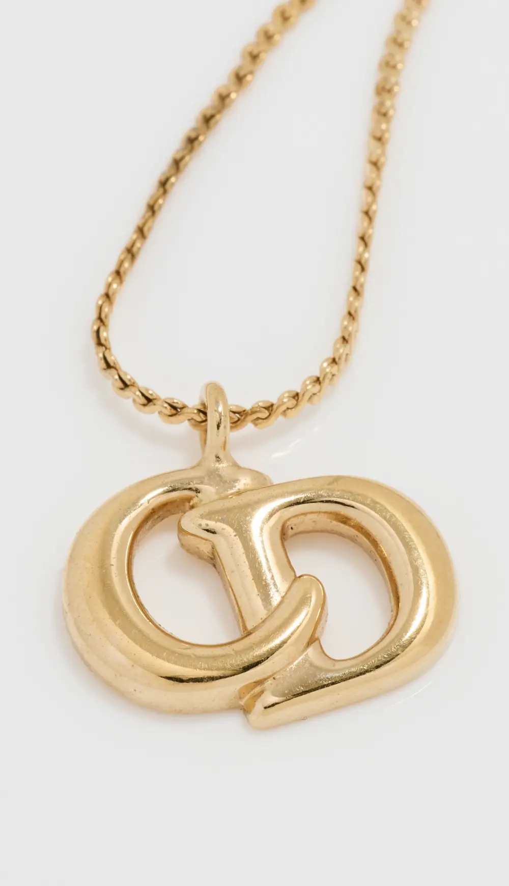 What Goes Around Comes Around Dior Gold CD Necklace