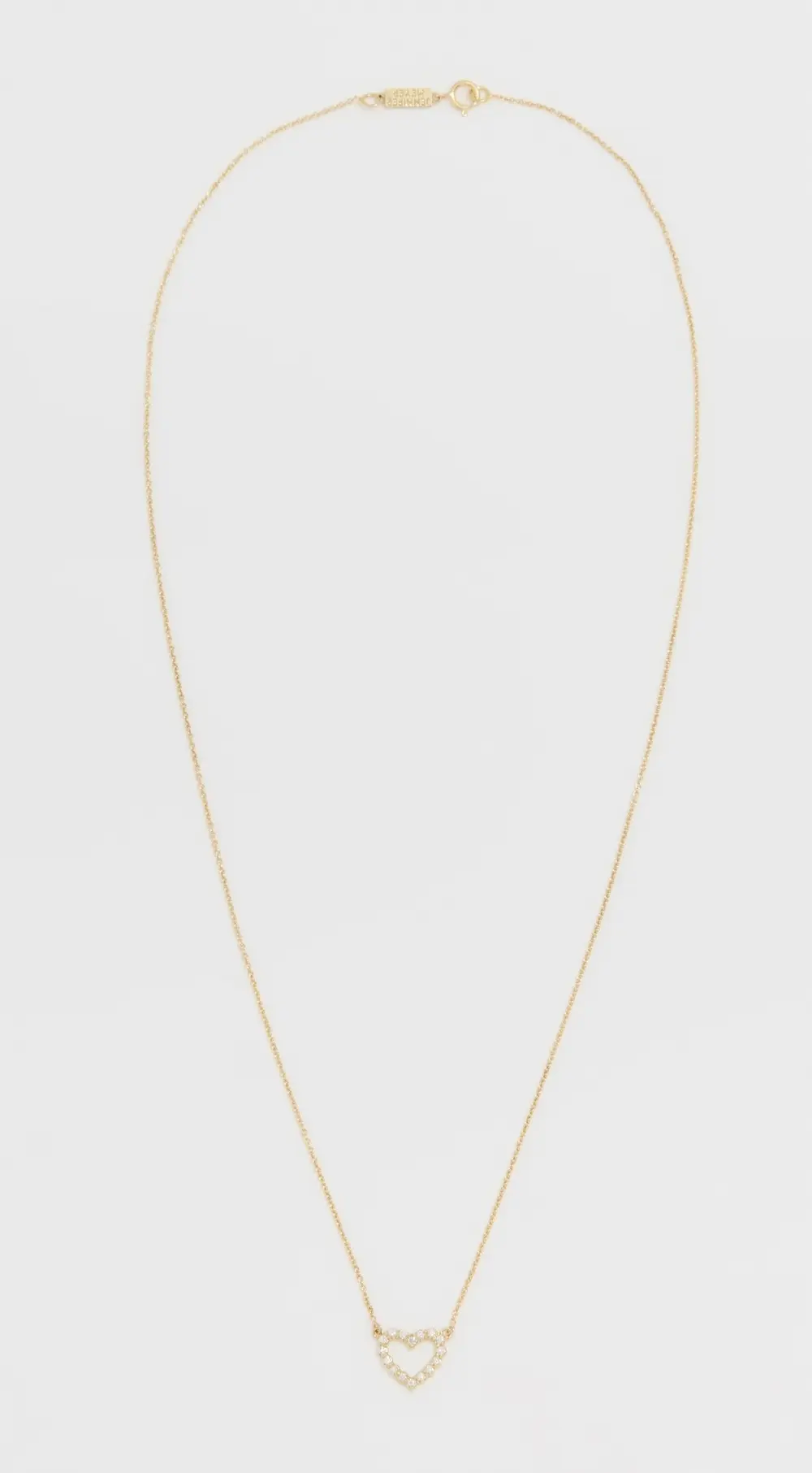 Jennifer Meyer Jewelry 18k Mini Bezel Open Heart Necklace