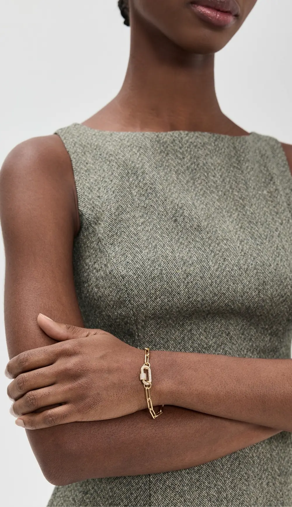 Madewell Pave Carabiner Paperclip Chain Bracelet