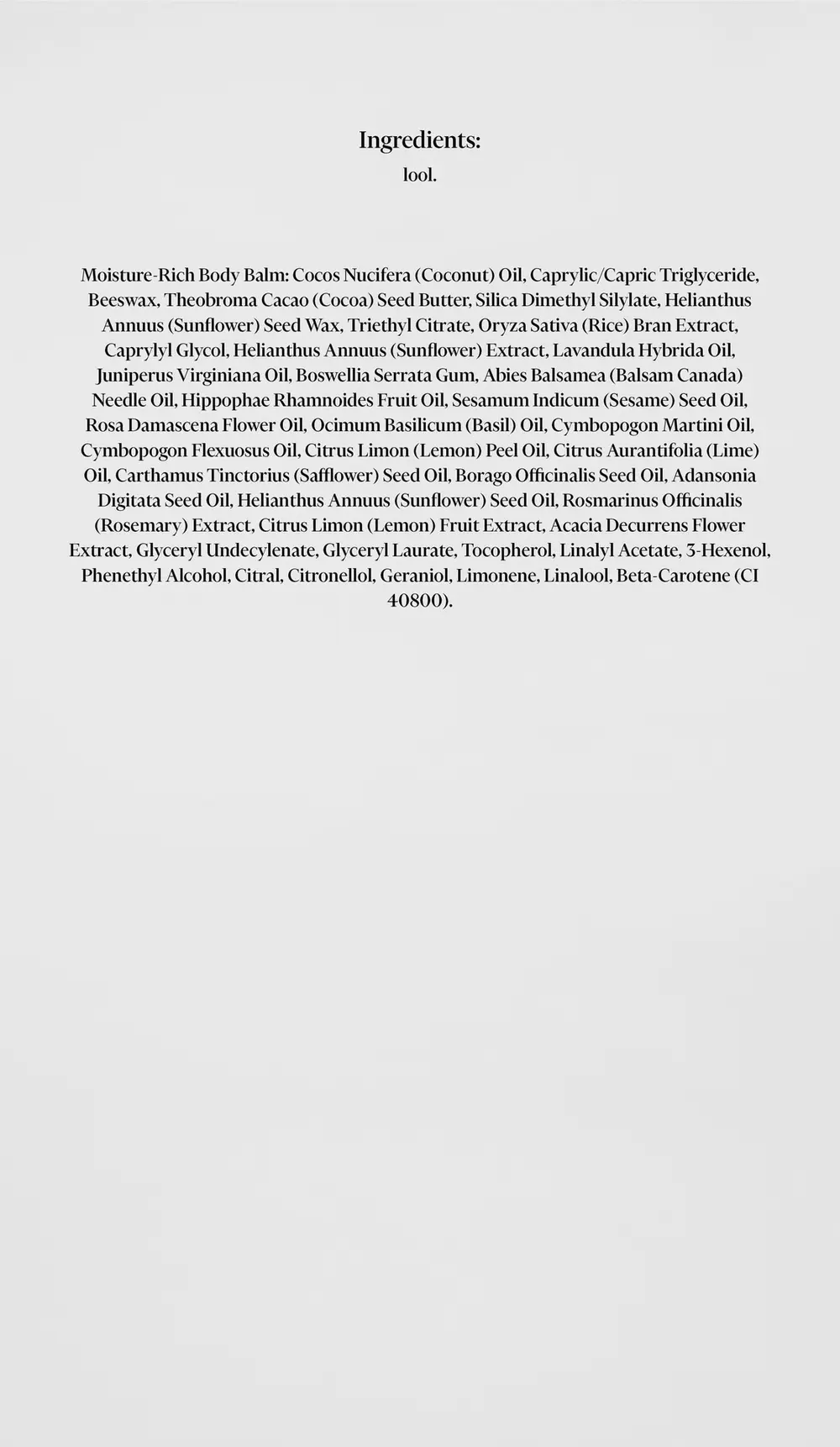 Oak Essentials The Body Routine