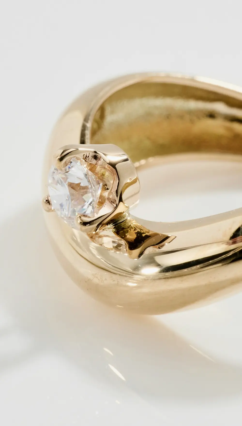 Zoe Chicco 14k Gold Wave Ring with Diamond