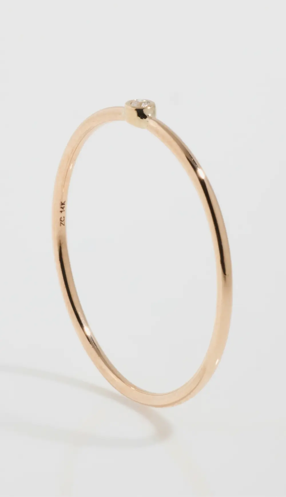 Zoe Chicco 14k Diamond Bezel Thin Gold Band Ring