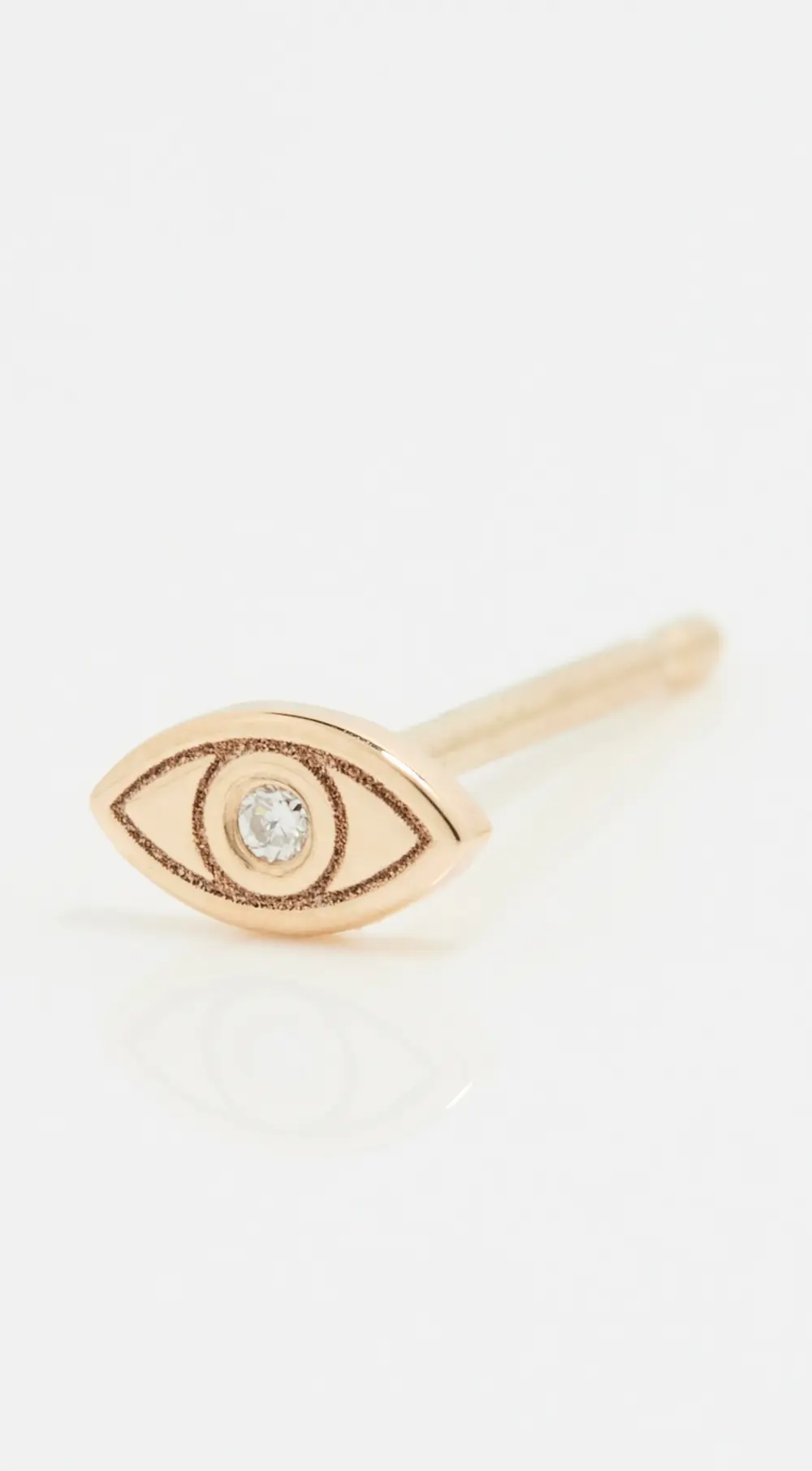 Zoe Chicco 14k Single Itty Bitty Diamond Evil Eye Stud Earring