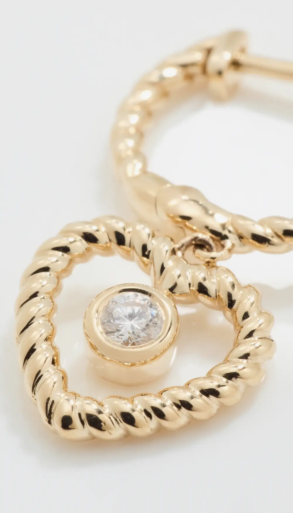 Ariel Gordon Jewelry 14k Twine Heart Diamond Huggies