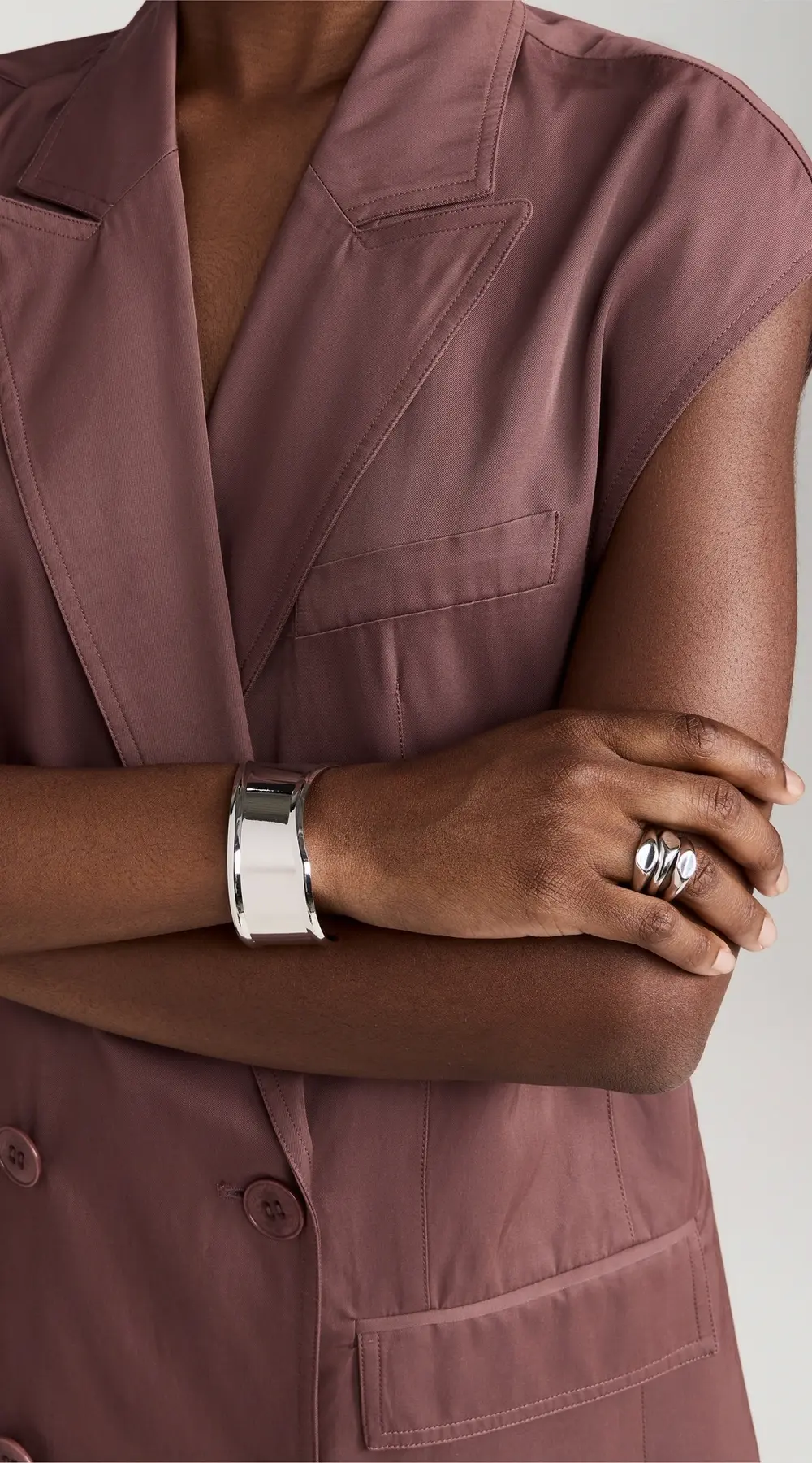 By Adina Eden Indented Curved Wide Bangle Bracelet