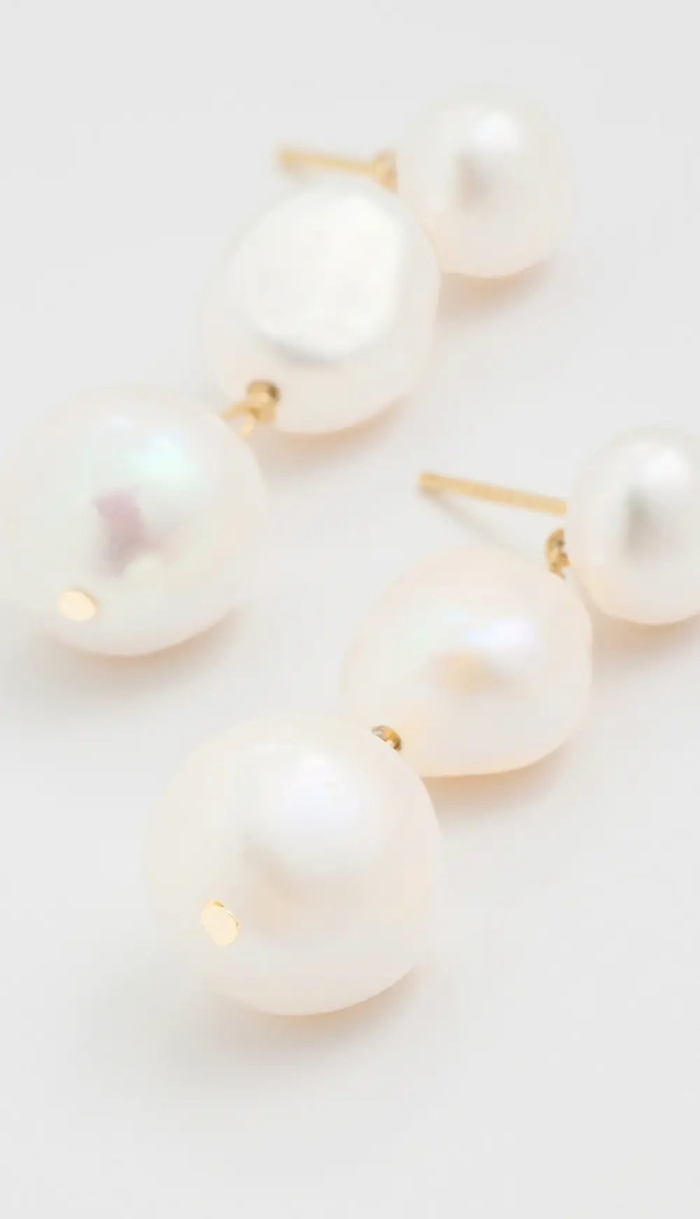 SHASHI Pearl 3 Row Drop Earrings