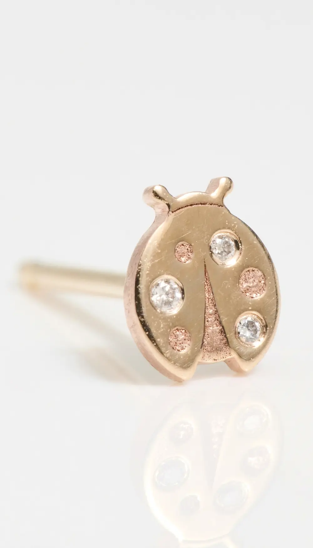 Zoe Chicco 14k Gold Itty Bitty Diamond Ladybug Single Stud Earring