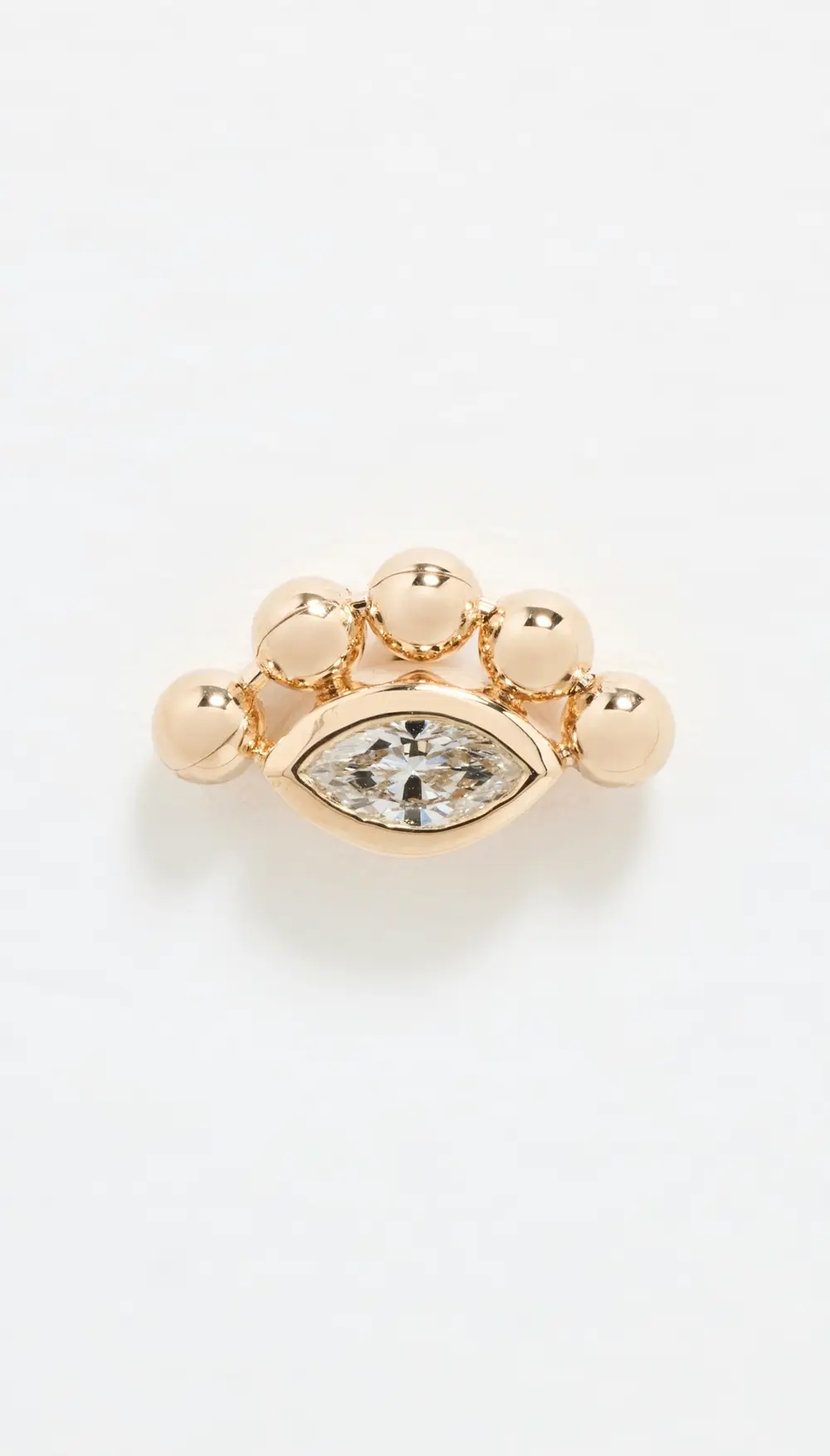 Zoe Chicco 14k Gold Bezel Set Marquise Diamond Single Stud Earring