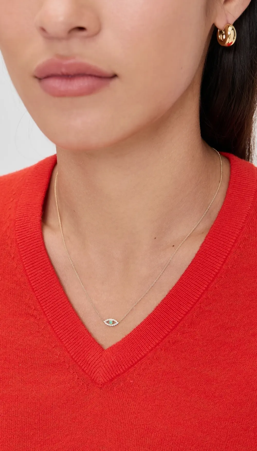 Jennifer Meyer Jewelry Mini Open Evil Eye Necklace