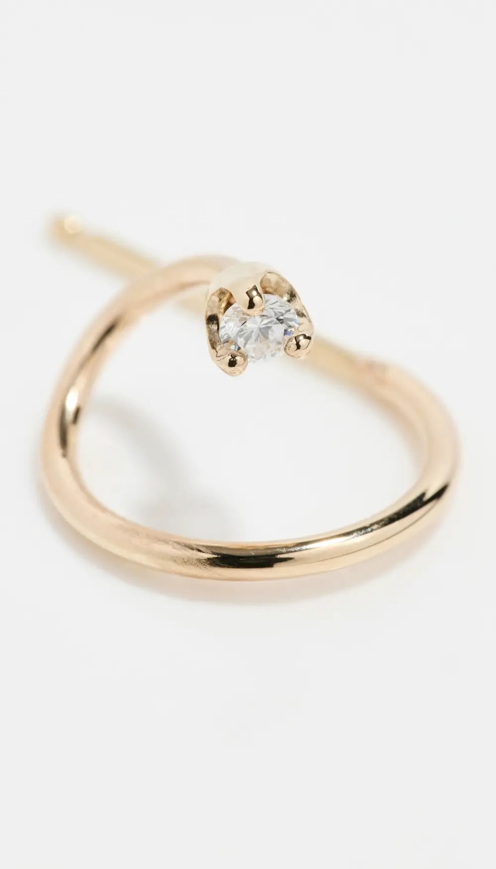 Zoe Chicco 14k Gold Wire Illusion Diamond Huggie Hoop Earrings