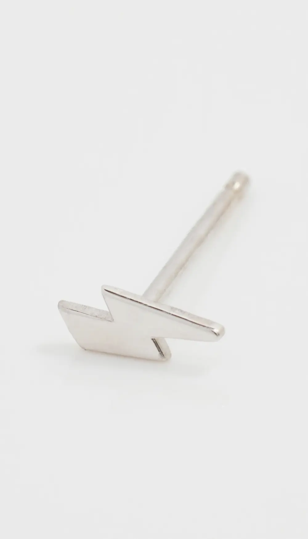 Zoe Chicco 14k White Gold Single Itty Bitty Lightning Bolt Stud Earring