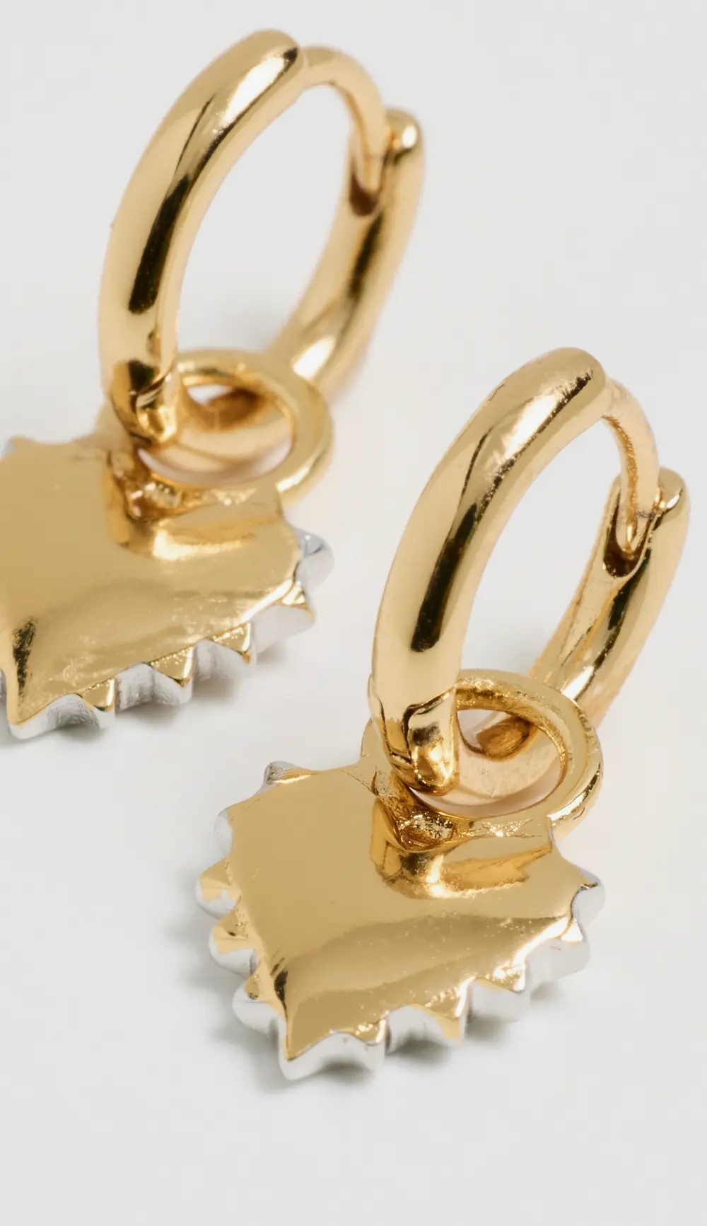 HART Two-Toned Spikey Heart Huggies