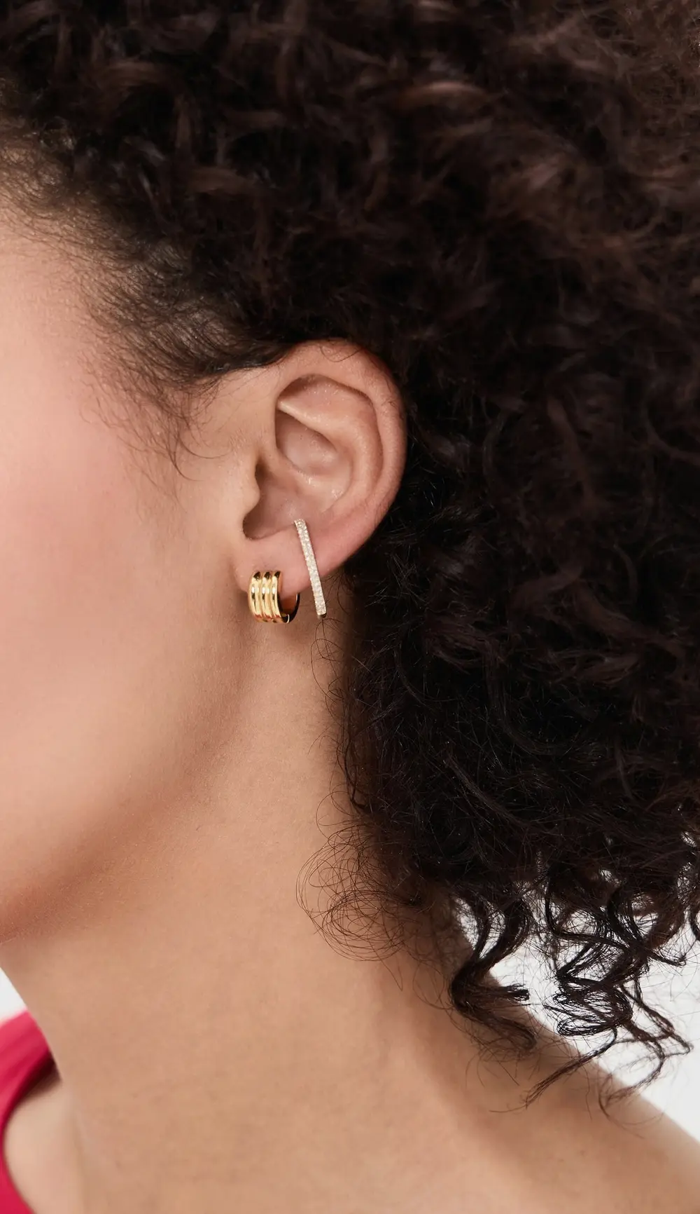 EF Collection 14k Diamond Cuffed Stud Earrings