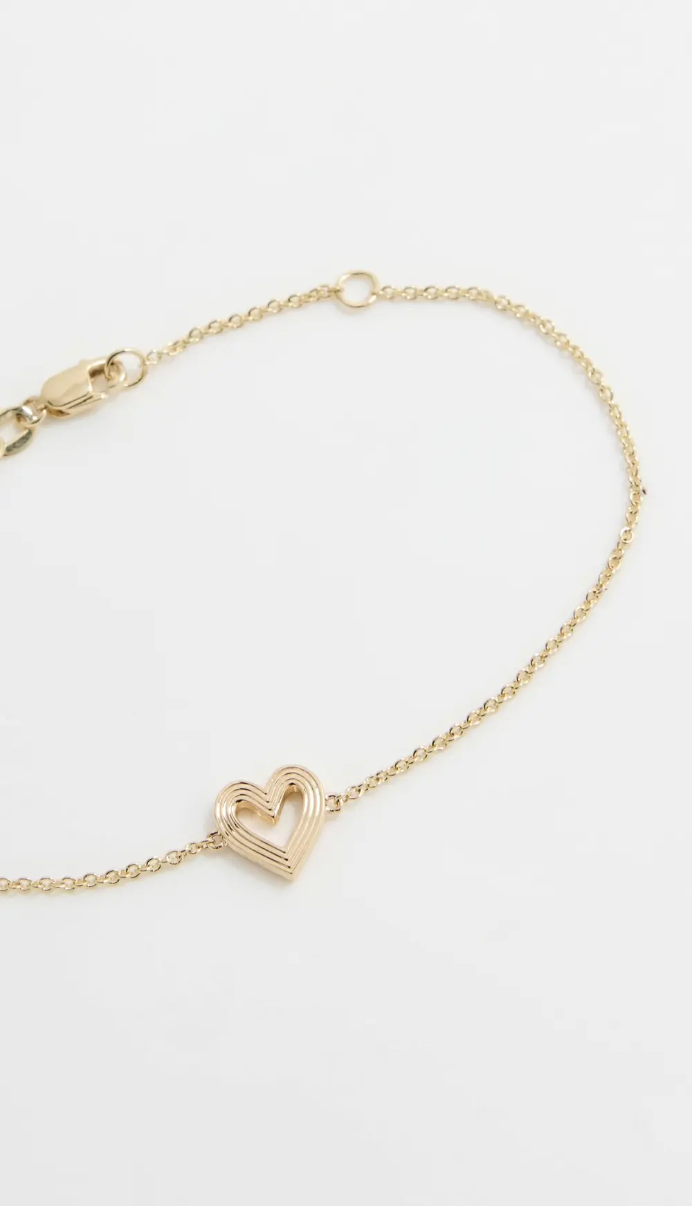 Sydney Evan 14k Fluted Heart Bracelet