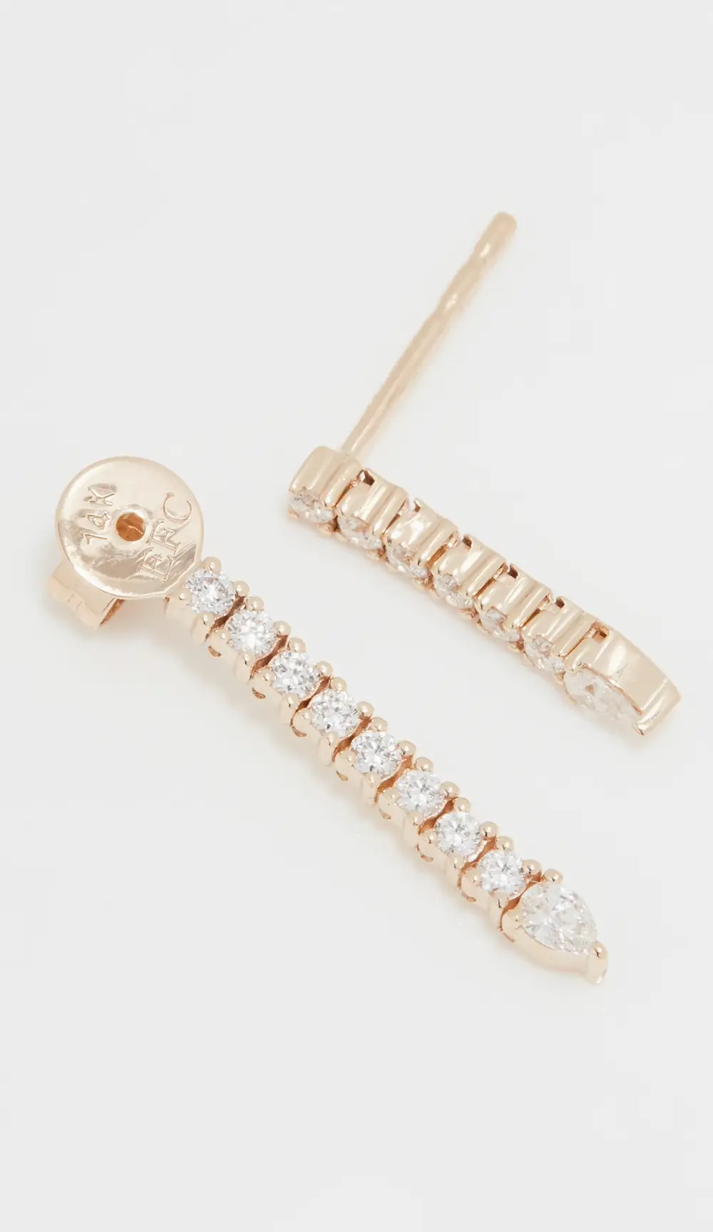 EF Collection Diamond Teardrop Fringe Single Earring