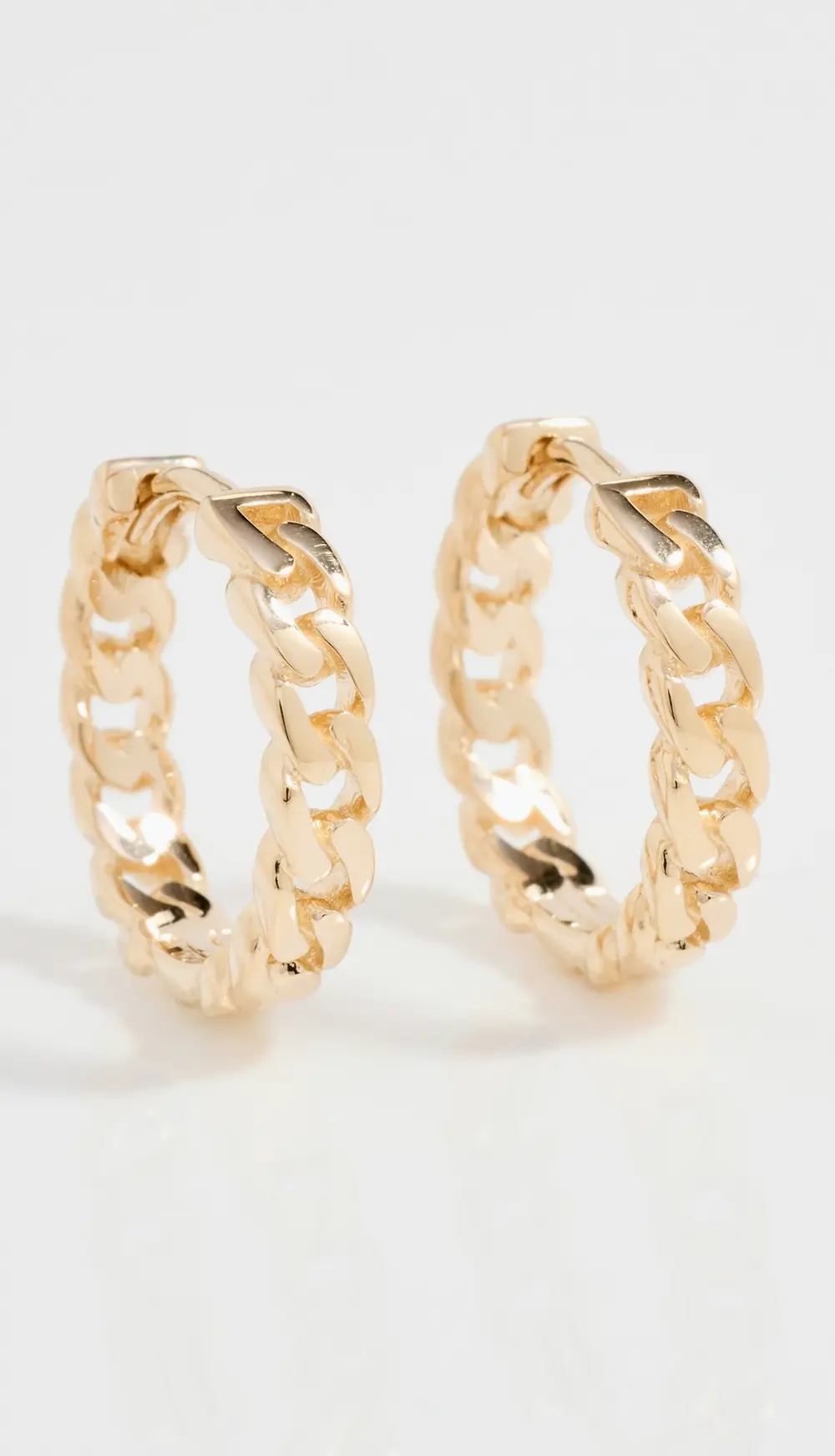 Zoe Chicco 14k Curb Chain Hinged Huggie Hoops