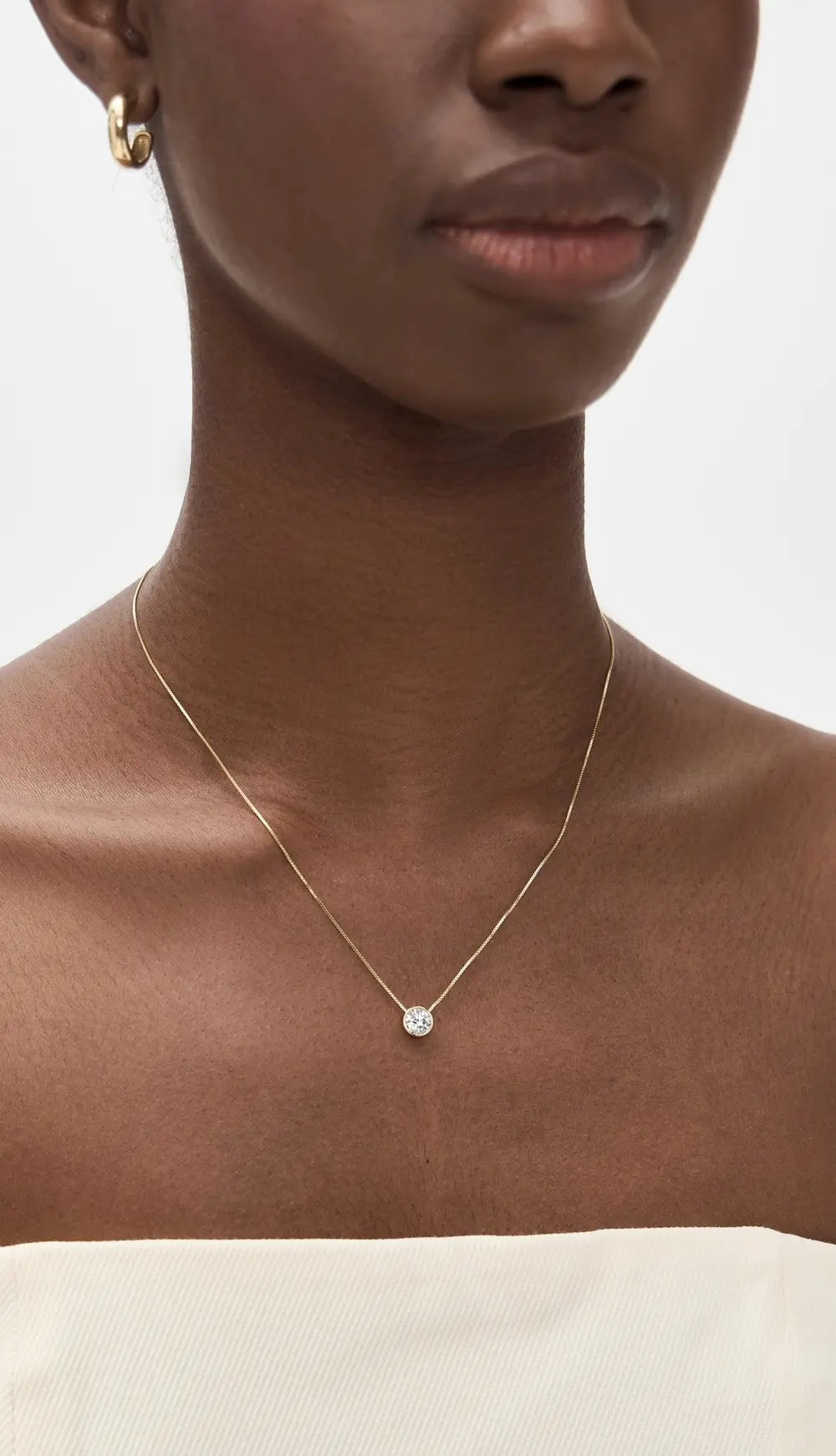 SHASHI Solitaire Bezel Moissanite Necklace