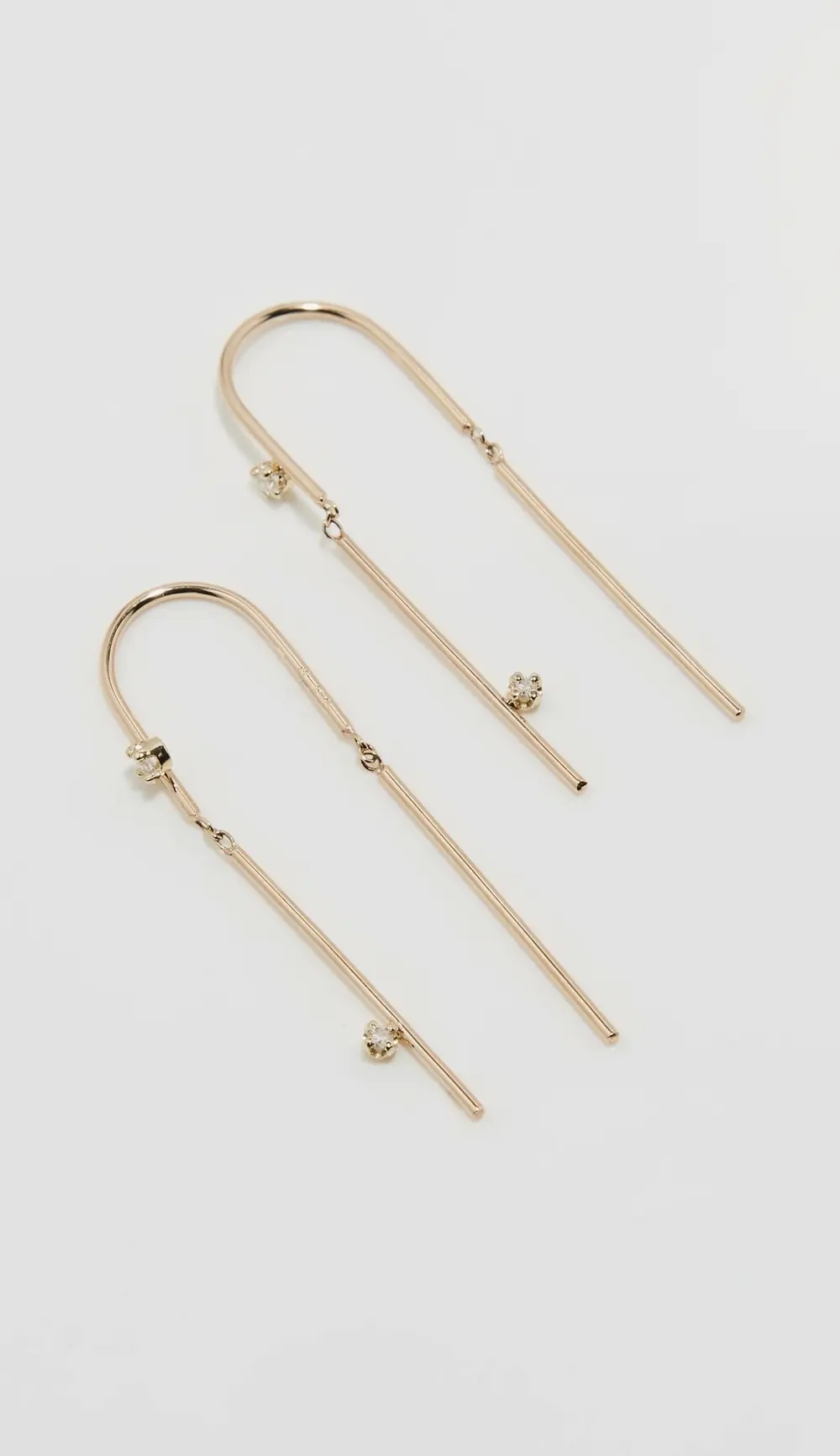 Zoe Chicco 14k Gold Wire Thread Thru Diamond Earrings