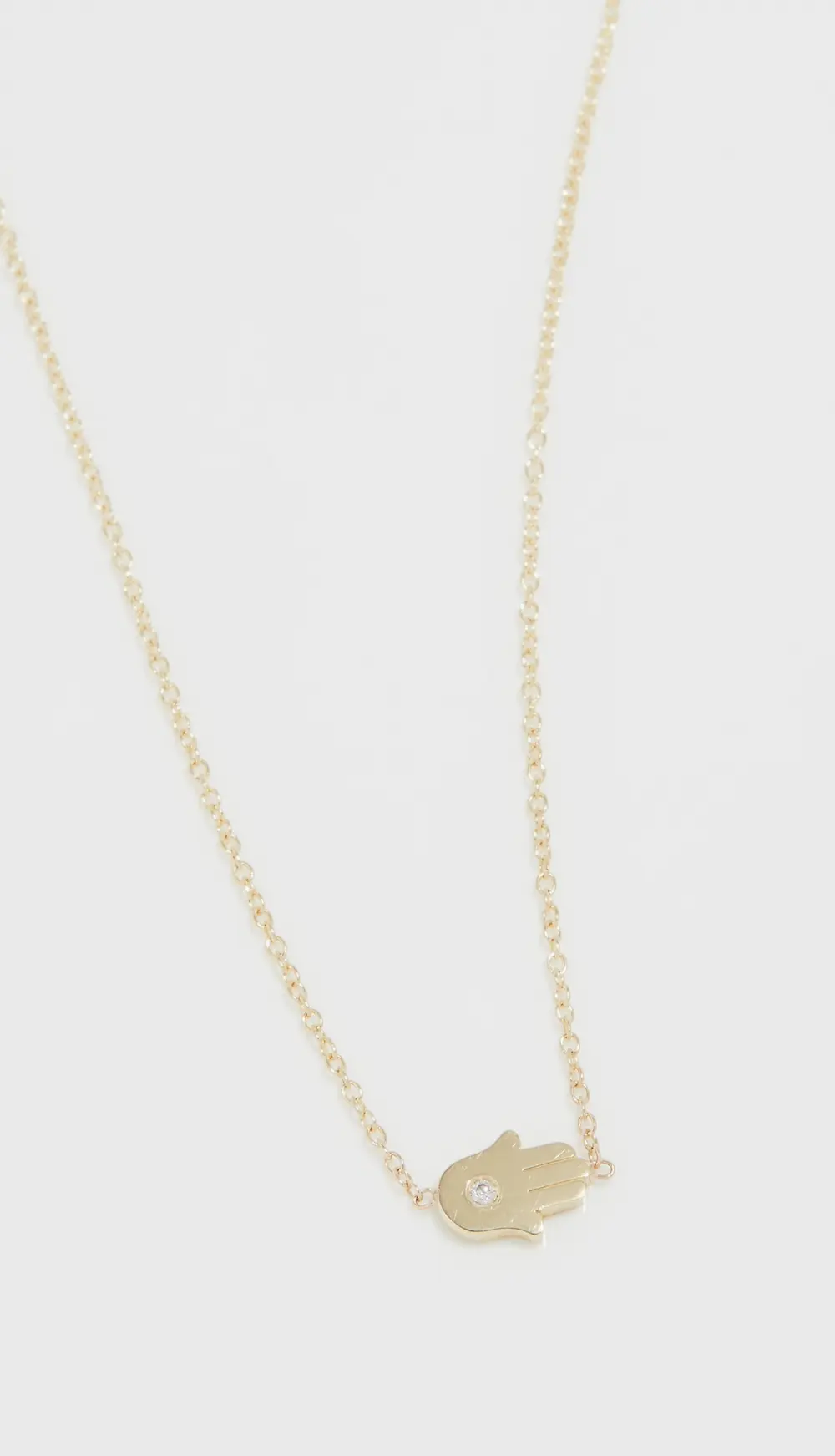Jennifer Meyer Jewelry Mini Hamsa Necklace With Diamond Accent