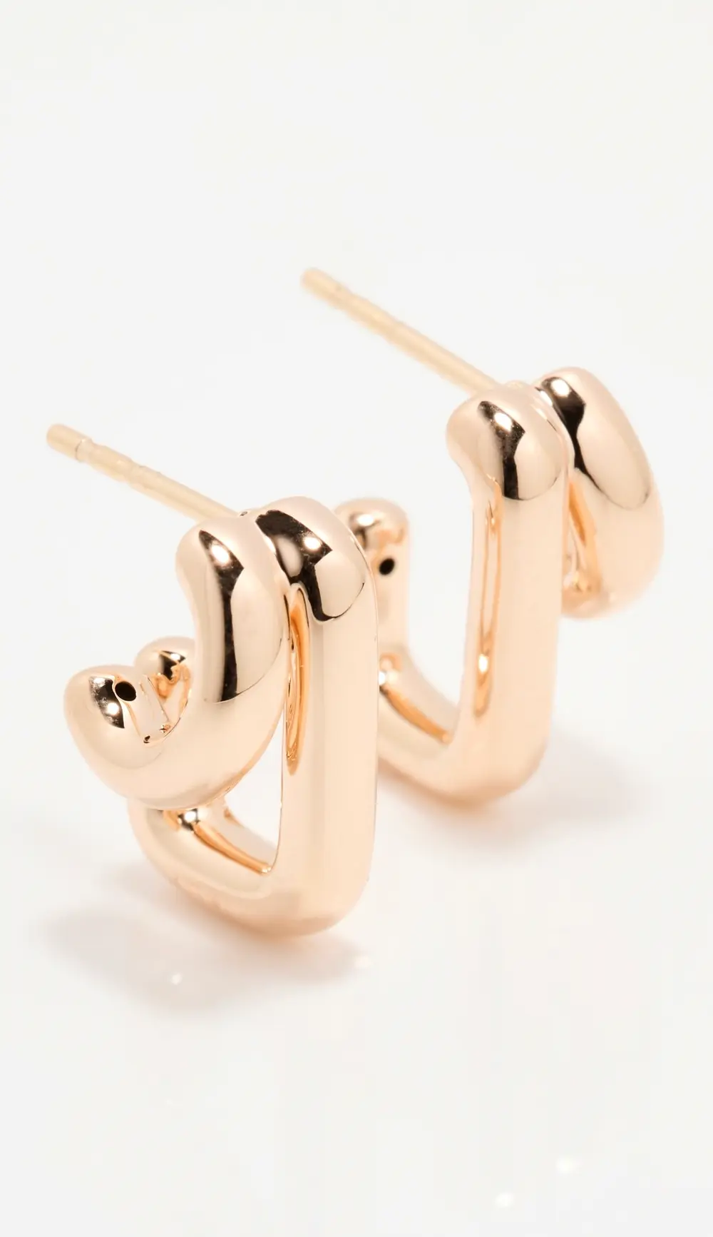 EF Collection 14k Double Gold Jumbo Huggie Earrings