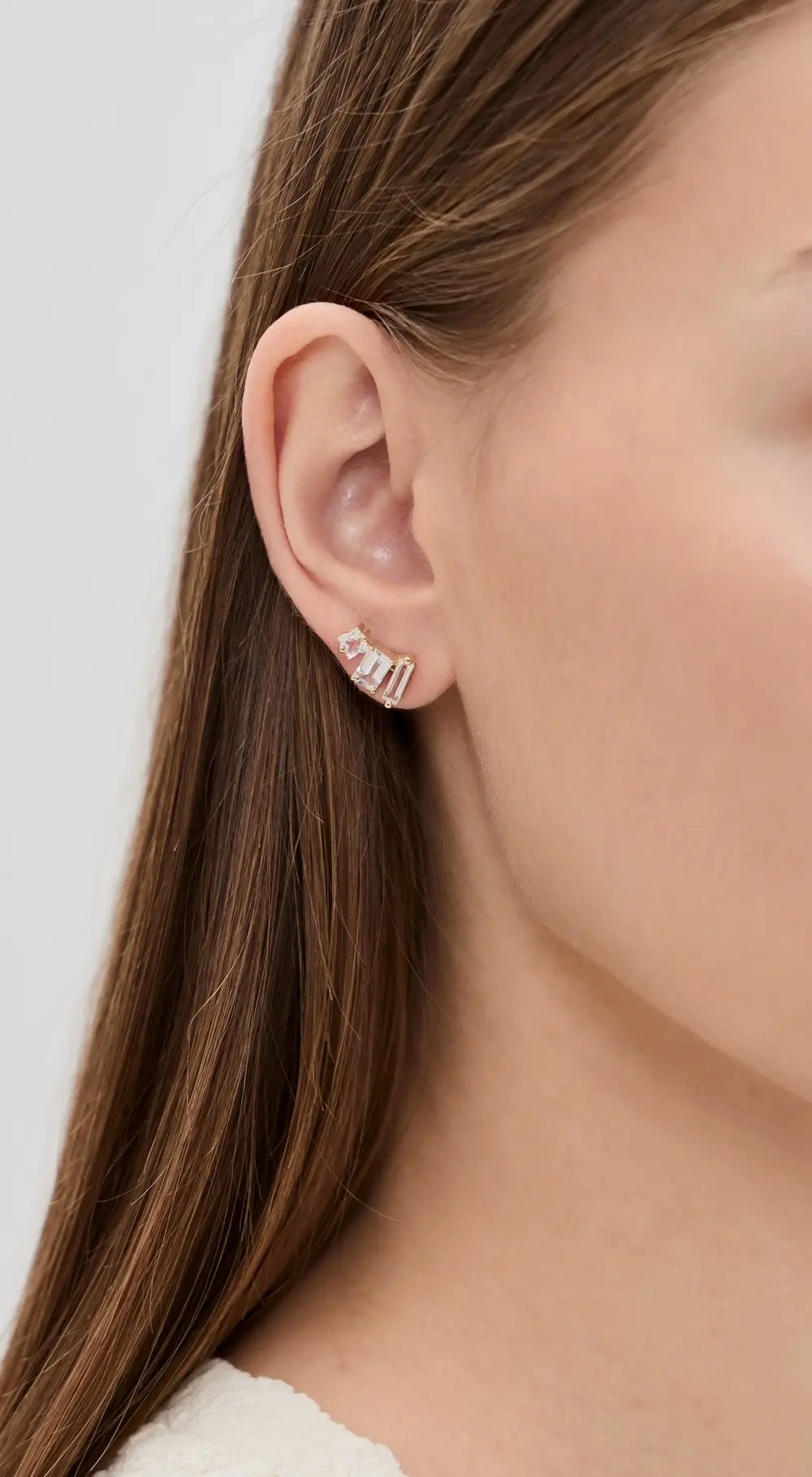 Kalan by Suzanne Kalan Triple Mixed Shaped White Topaz Earrings