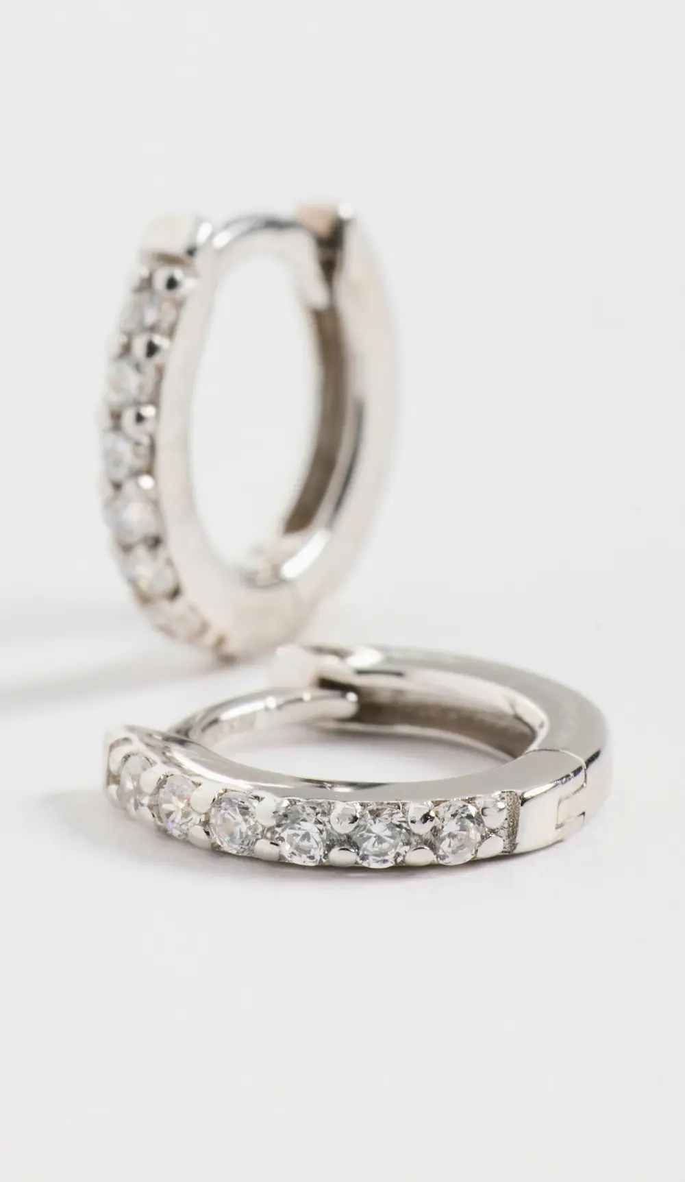 SHASHI Katerina Pave Hoop Earrings