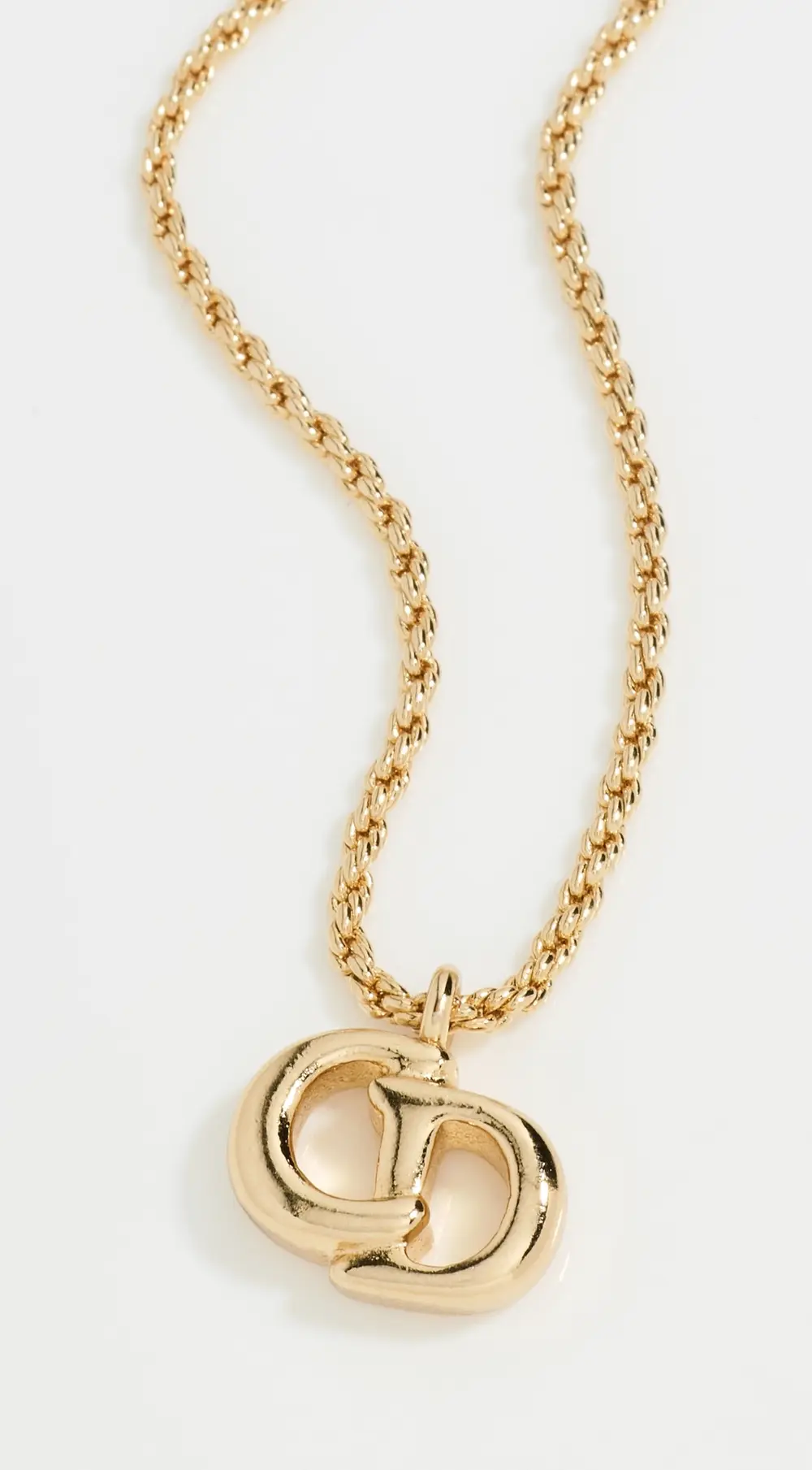 What Goes Around Comes Around Dior Gold CD Small Necklace