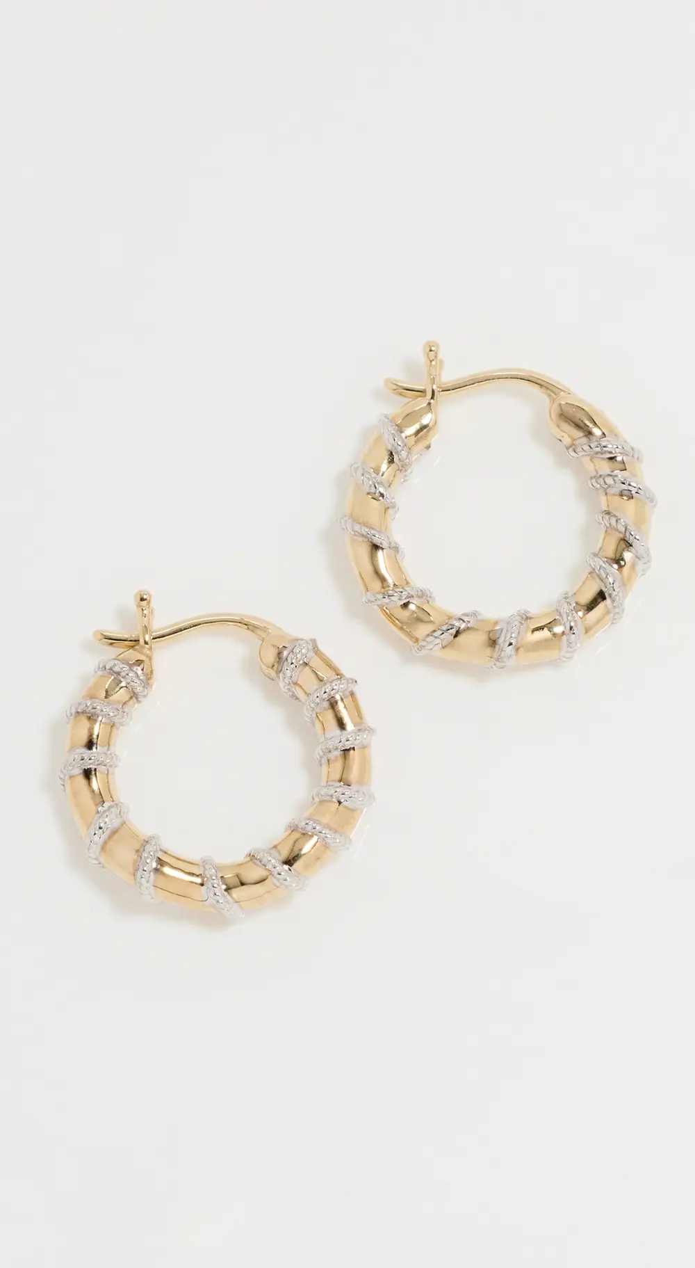 Yvonne Leon Paire De Mini Creoles Twistees Gold OJ Earrings