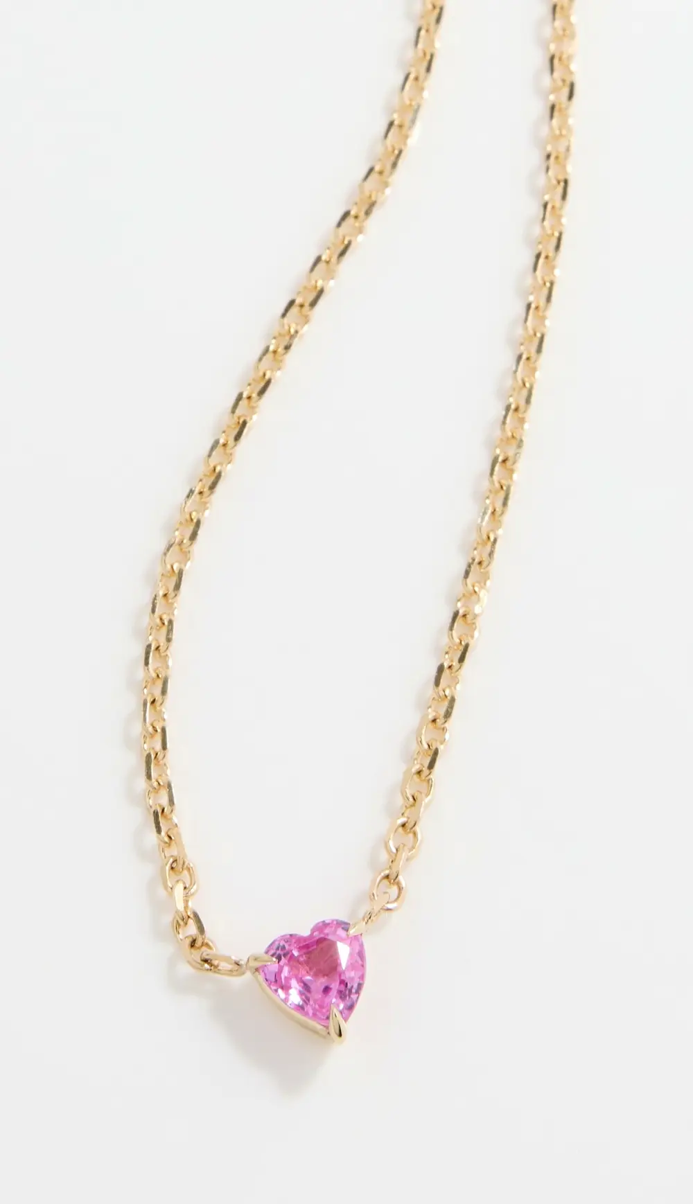 Isa Grutman 14k Pink Sapphire Heart Necklace