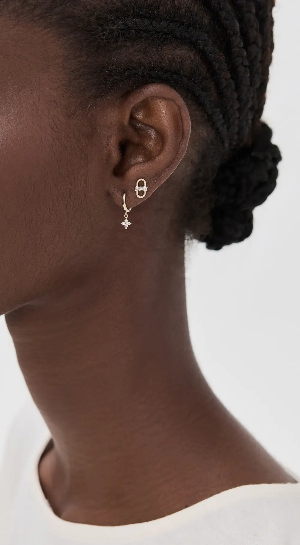 Zoe Chicco 14k Gold Diamond Open Link Single Stud Earring