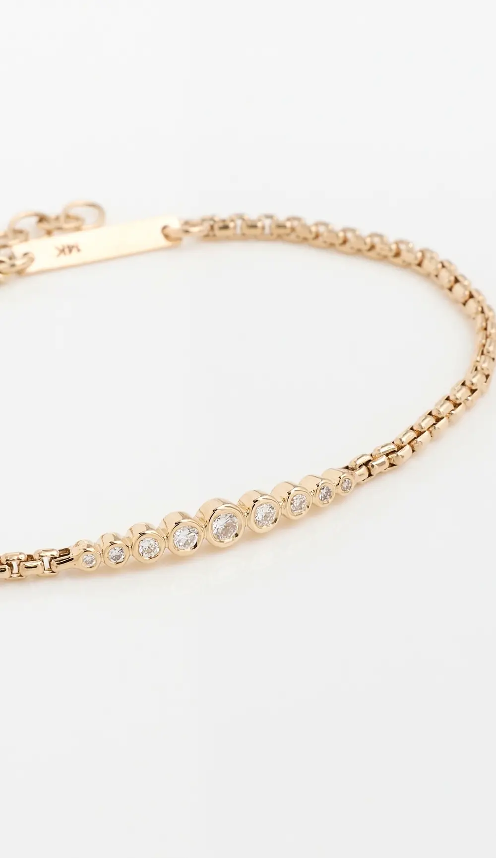 Zoe Chicco 14k Gold Graduated Bezel Diamond Bracelet