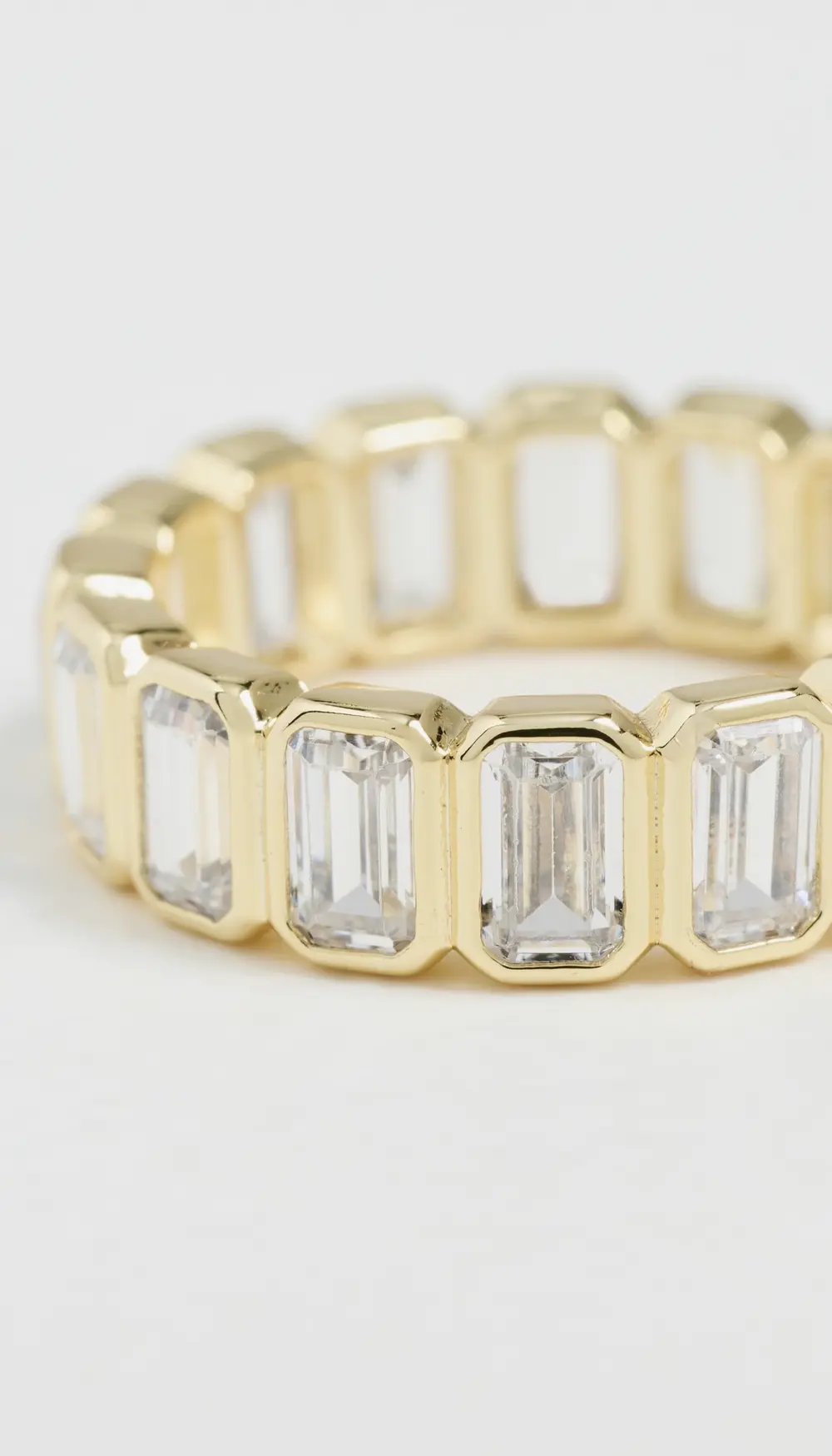 By Adina Eden Cubic Zirconia Bezel Baguette Eternity Band