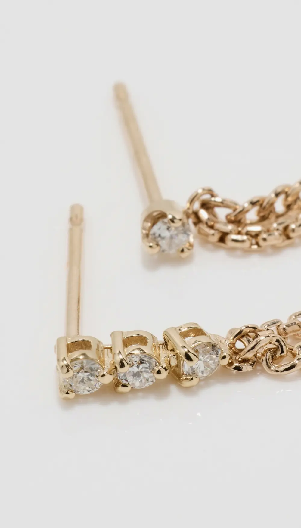 Zoe Chicco 14k Gold Diamond Linked Double Stud Earrings