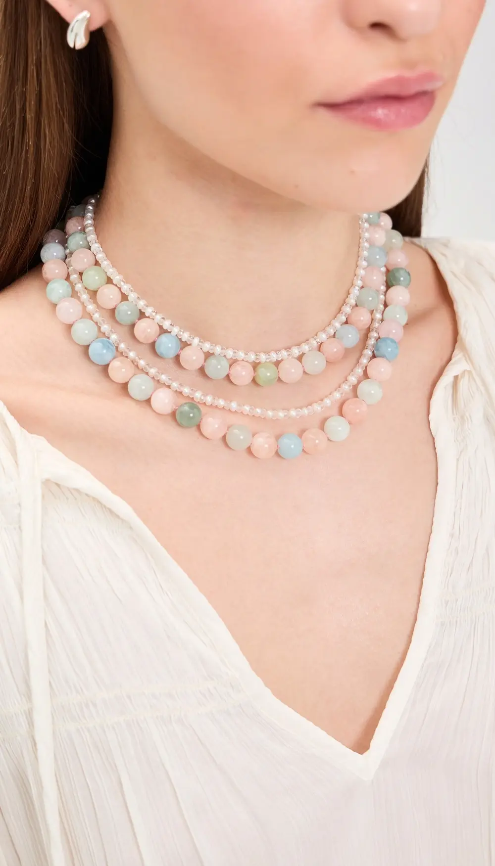 JIA JIA 14k April Pearl Crystal Double Long Necklace