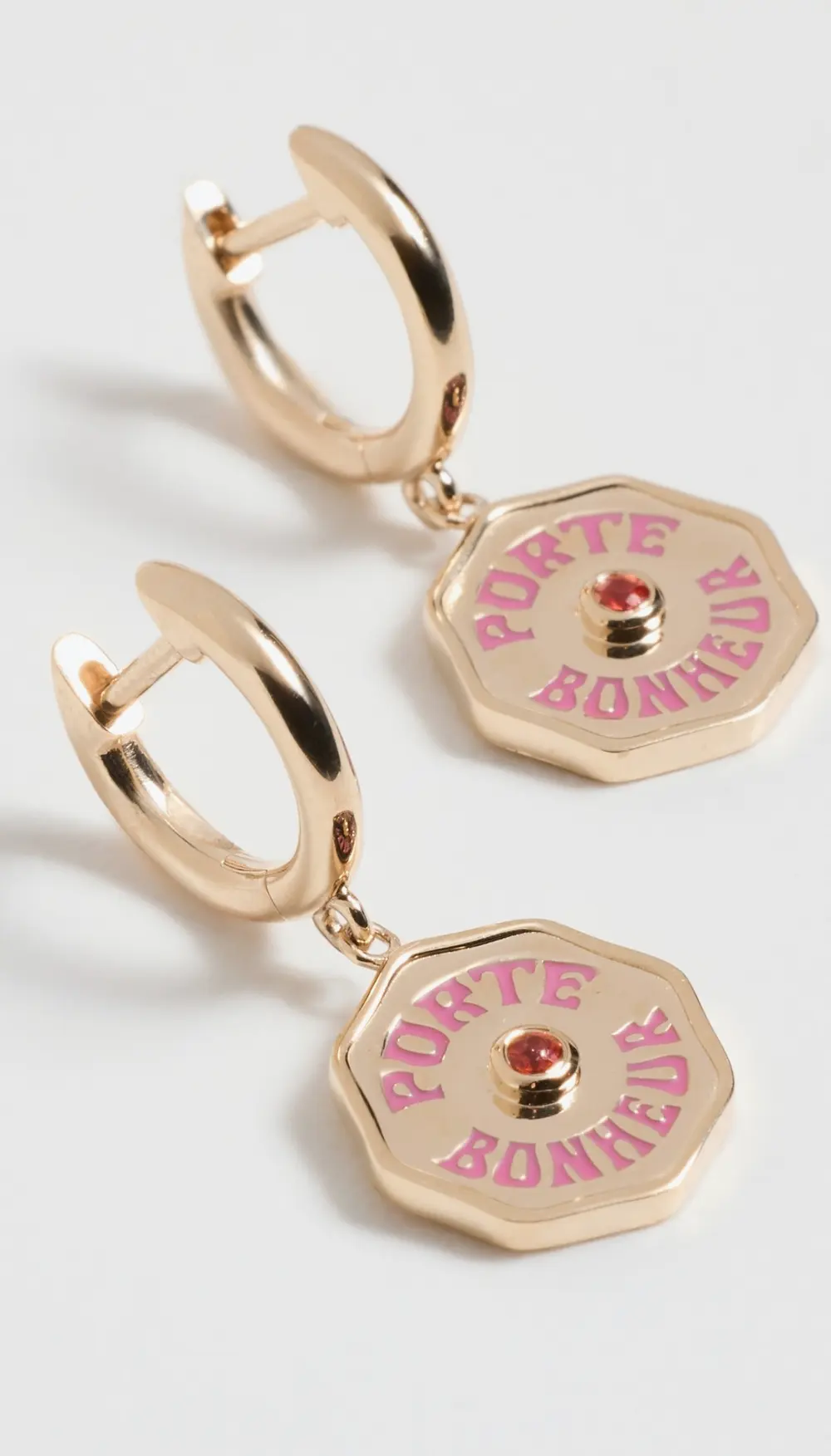 Marlo Laz Wee Pb Hoops Orange Sapphire Pink Enamel